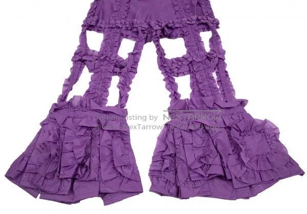 Comme des Garcons Comme des Garcons size S Purple Retro Lace Design Pants Size 23" - 5 Thumbnail