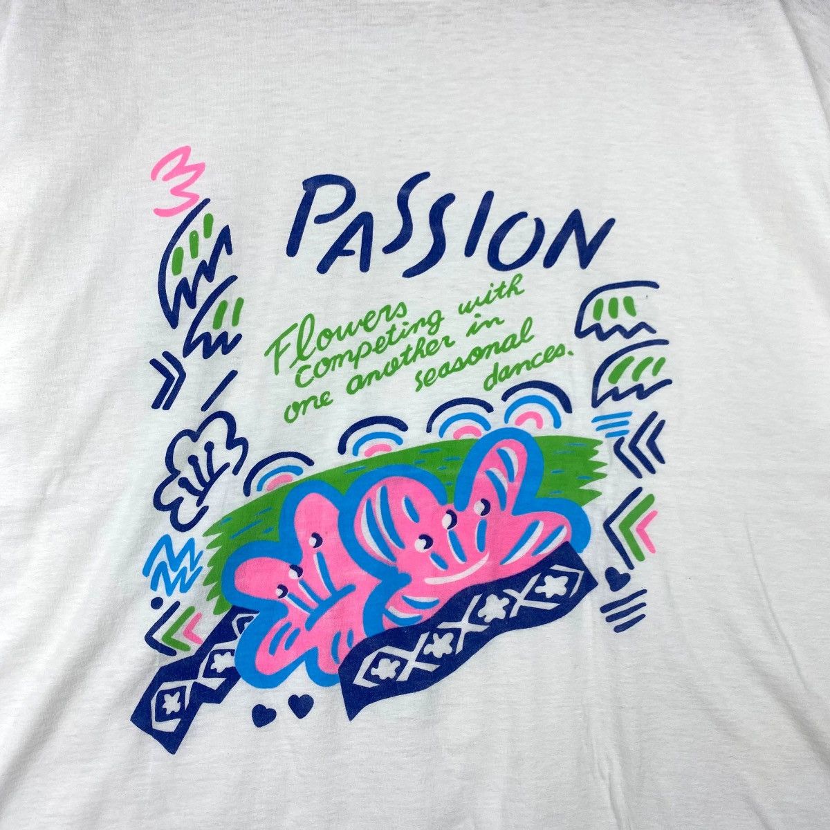 Vintage Vintage 90’ CHATEANA JAPAN PASSION Flowers Dances Tee Shirt Size L / US 10 / IT 46 - 3 Thumbnail