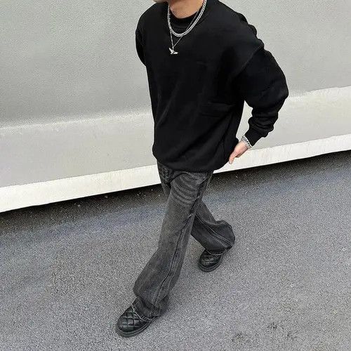 Japanese Brand Washed Black Stacked Denim Jeans Size US 31 - 4 Thumbnail