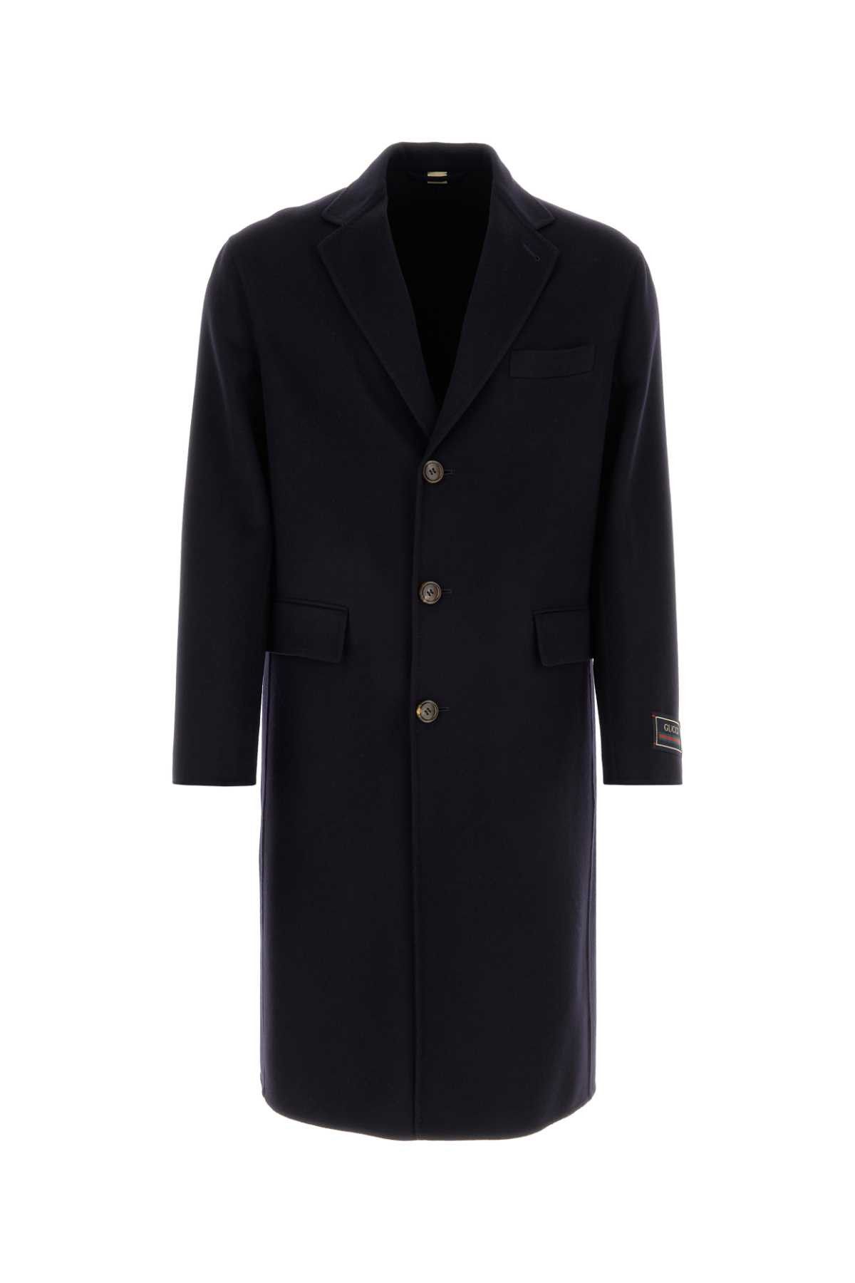 image of Gucci Midnight Blue Wool Blend Coat, Men's (Size Medium)