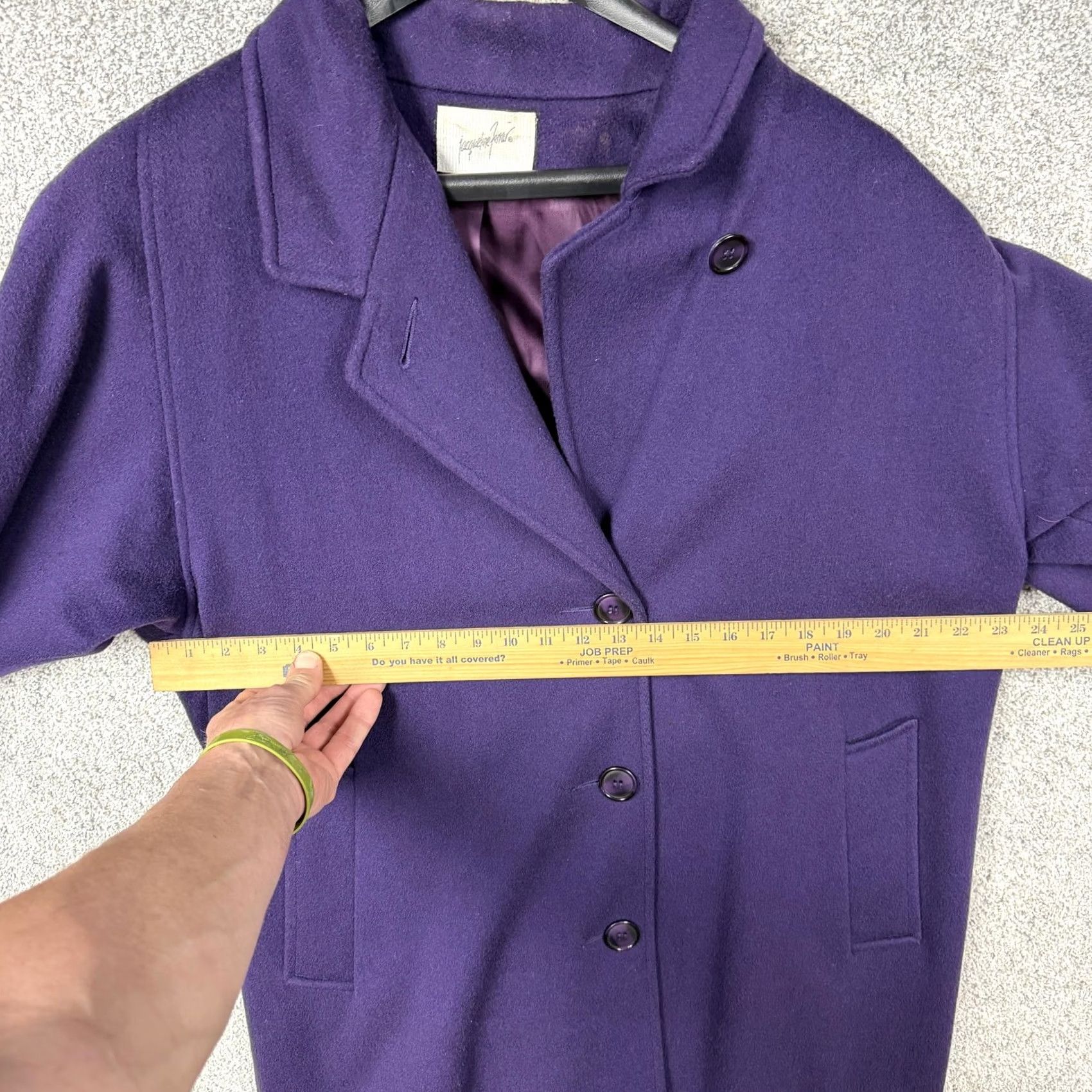 Vintage VINTAGE Jacqueline Ferrar Coat Womens XL Purple 80s 90s Overcoat Wool Mob Wife Grandmacore USA Made Size XL / US 12-14 / IT 48-50 - 2 Thumbnail