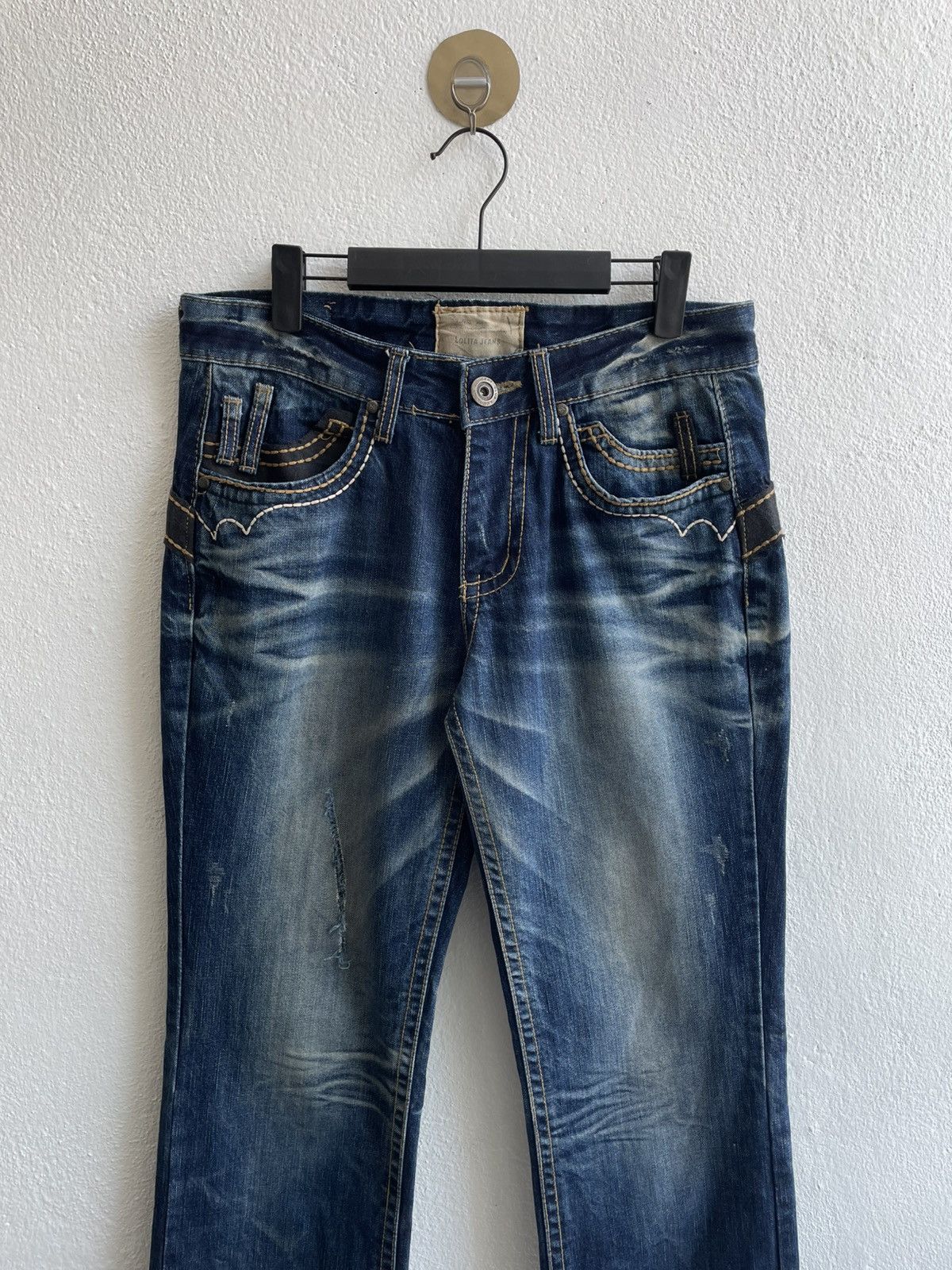 Japanese Brand Vintage Distress Lolita Flared Jeans Size US 33 - 3 Thumbnail