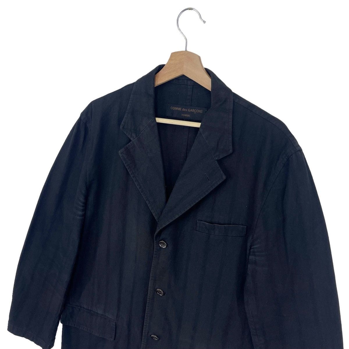 Comme des Garcons Homme SS03 Black Stripes Cotton Blazer Jacket Size US M / EU 48-50 / 2 - 2 Thumbnail