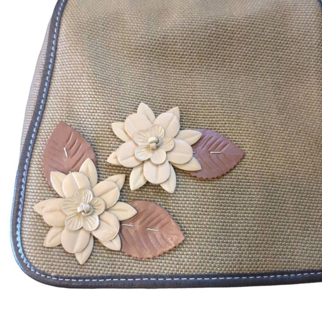 Liz Claiborne Liz Claiborne Brown Woven Floral Applique Vintage Crossbody Size ONE SIZE - 2 Thumbnail