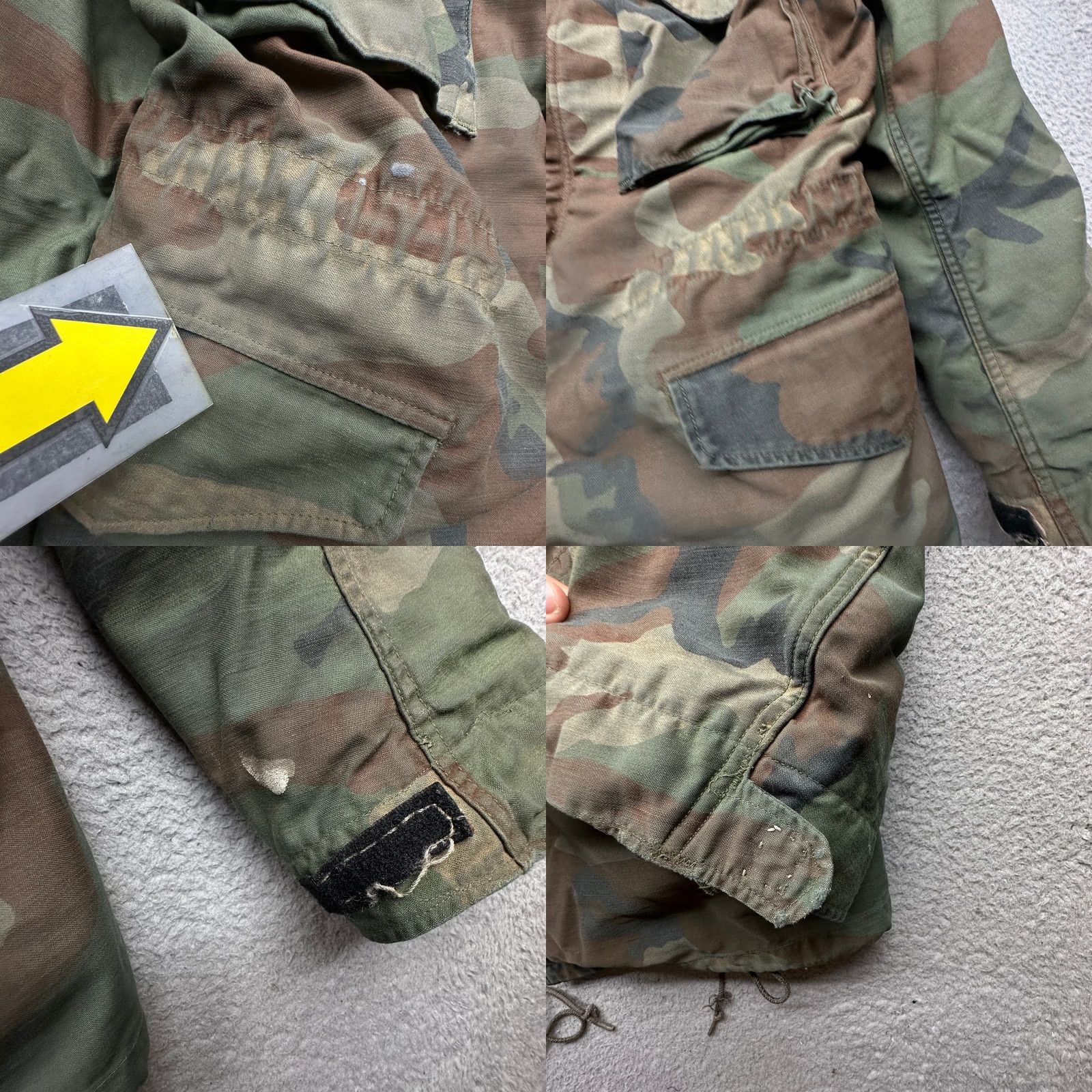 Vintage VINTAGE Army M-65 Field Coat Woodland Camo Jacket Mens Small Regular W/ Liner Coat Size US S / EU 44-46 / 1 - 10 Thumbnail