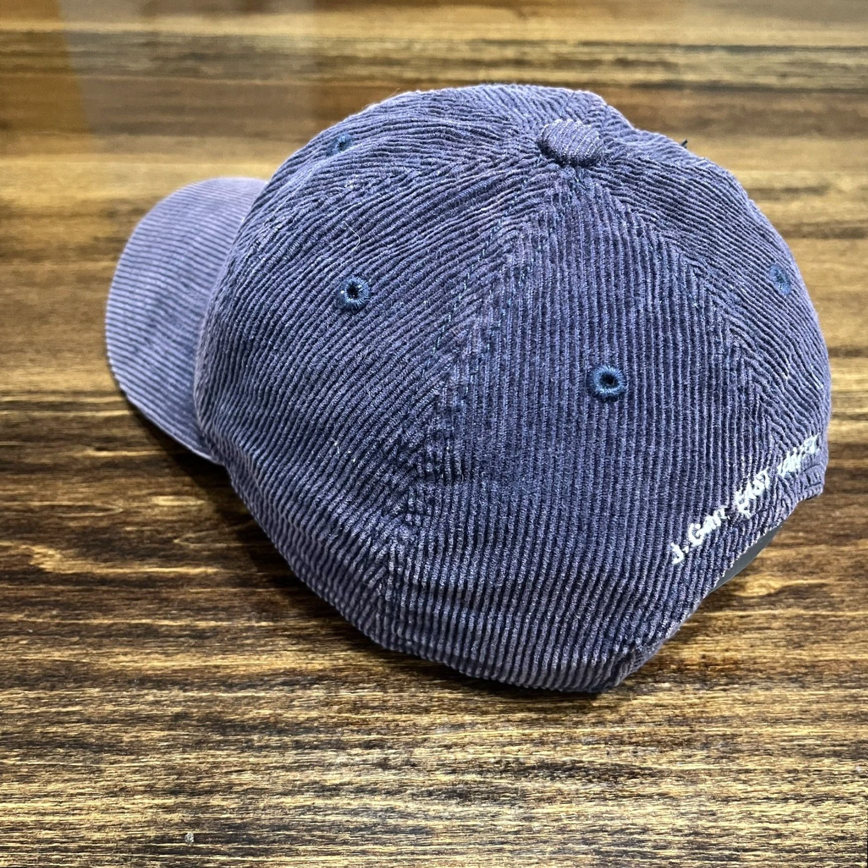 Vintage John Galt East Hampton USA Hat Cap Strap Back Navy Blue Corduroy Adjustable Size ONE SIZE - 3 Thumbnail