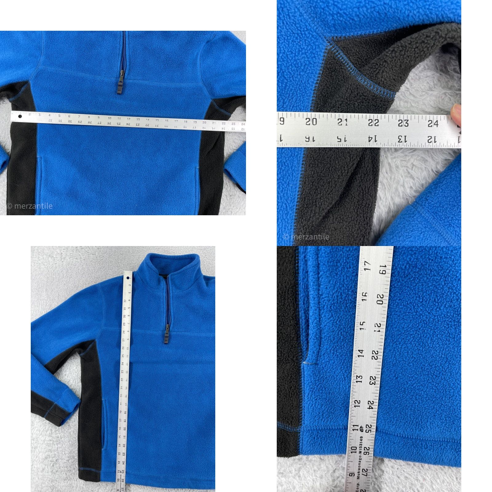 Gap GAP Men Sweater M Blue 1/4 Zip Mock Neck Long Sleeve Polyester Fleece Shirt Size US M / EU 48-50 / 2 - 9 Thumbnail
