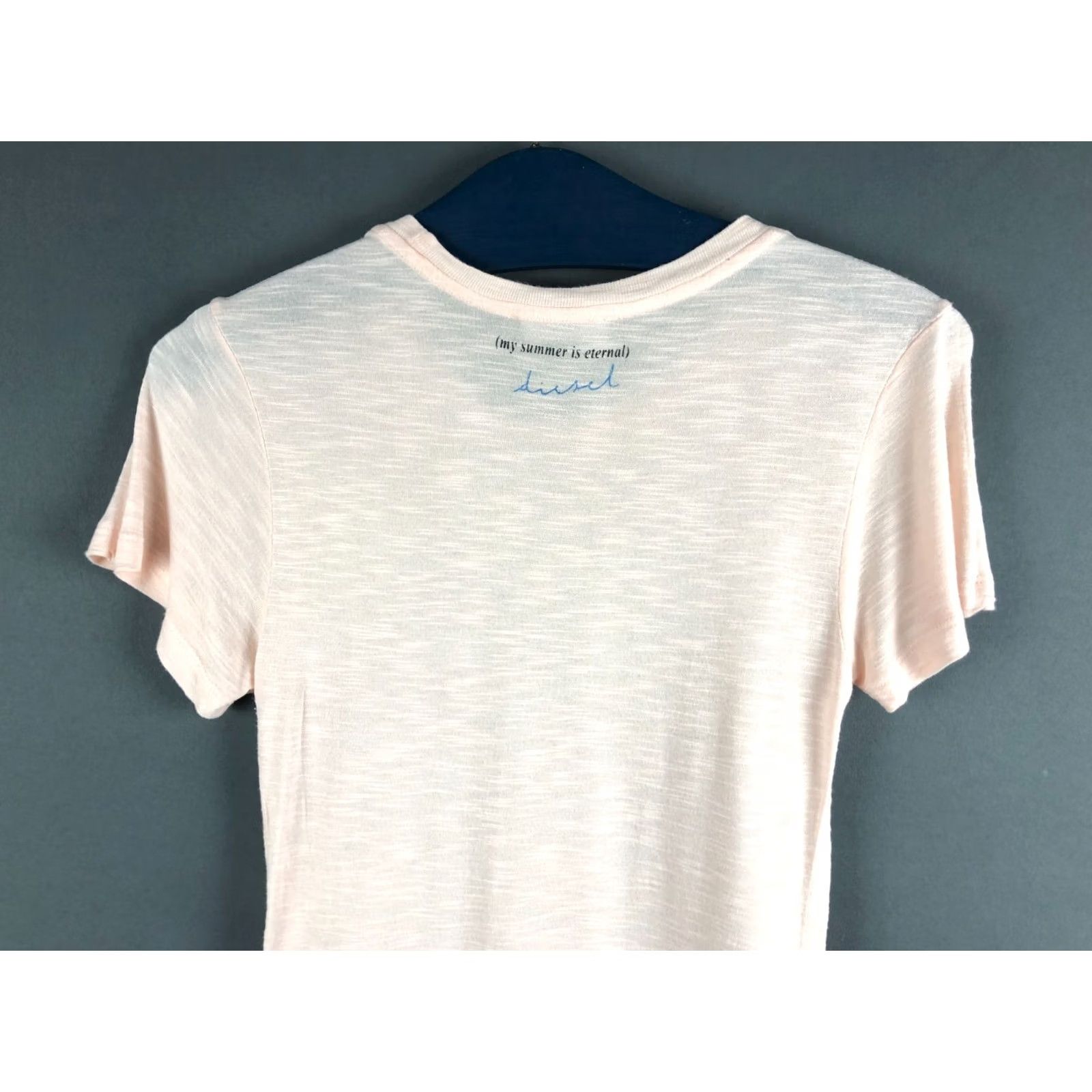 Diesel Diesel T-Shirt XS Light Pink Lyocell Linen Woman Shirt Short Sleeve Crew Neck Regular Basic Casual Womens 1990s? Size XS / US 0-2 / IT 36-38 - 3 Thumbnail