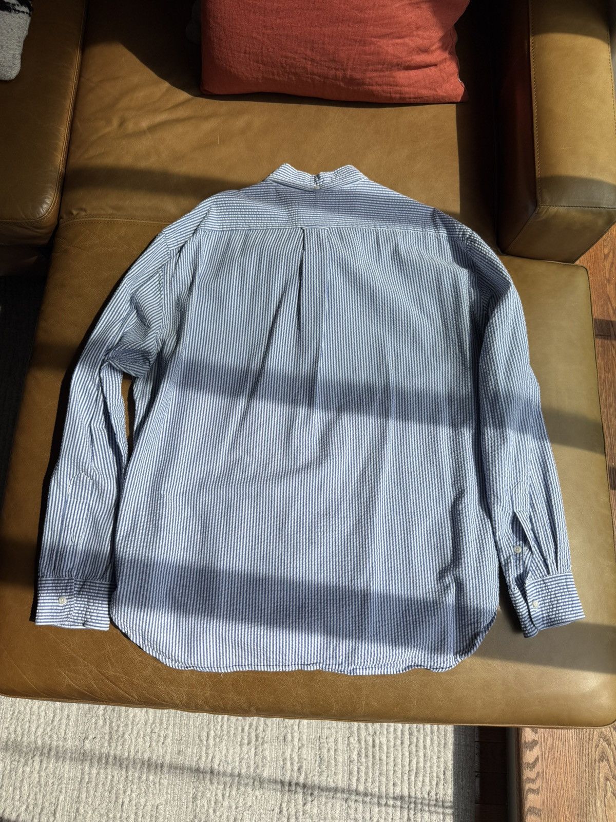 Gitman Bros. Vintage Gitman Bros Vintagr Blue Stripe Seersucker Shirt XXL Size US XXL / EU 58 / 5 - 10 Thumbnail