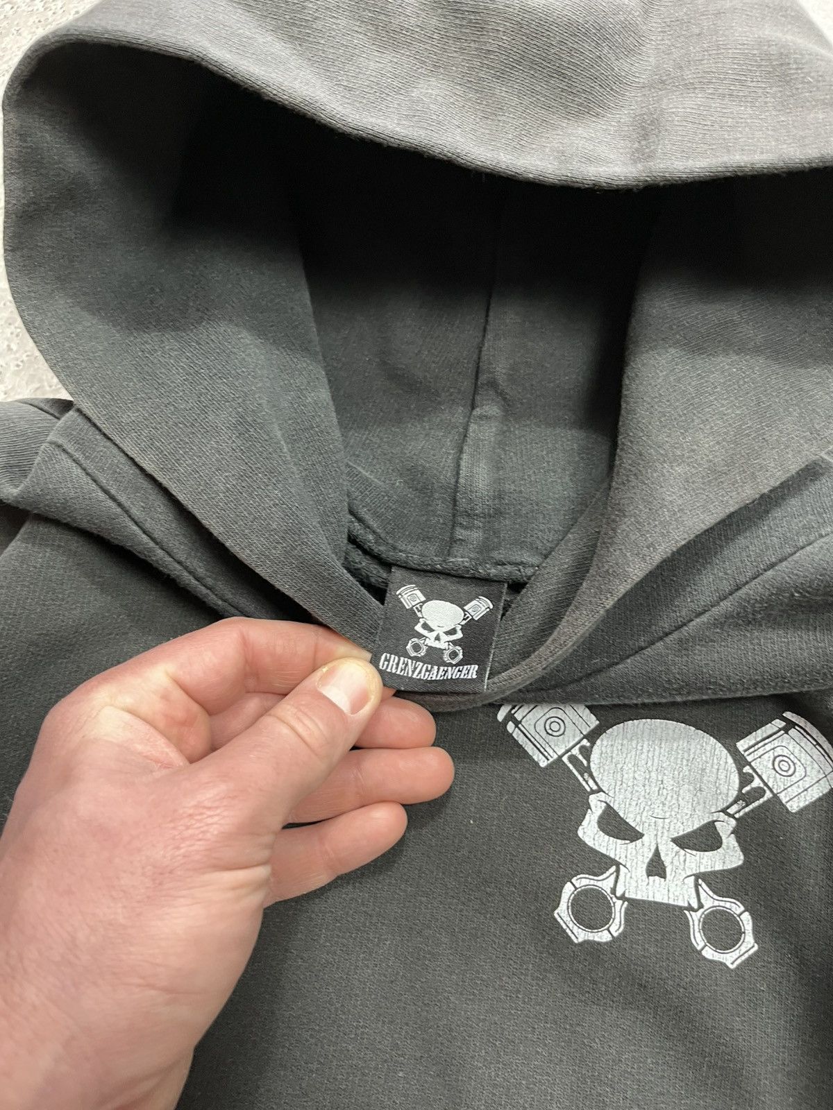 Other Vintage Grenzgaenger Biker Skull Faded Hoodie Size US M / EU 48-50 / 2 - 7 Thumbnail