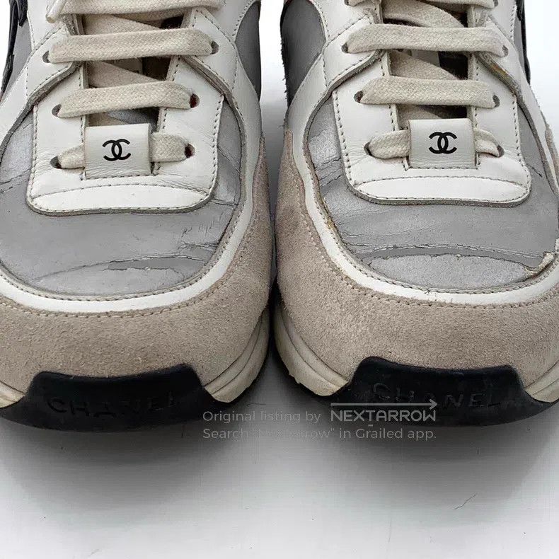 Chanel Chanel Gray logo lasing casual flat sneakers Size US 6.5 / IT 36.5 - 8 Thumbnail