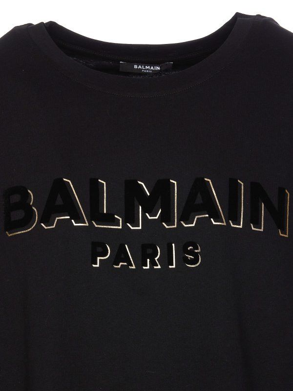 Balmain o1s1wg110925 Flocked T-Shirt in Black Size US S / EU 44-46 / 1 - 4 Thumbnail