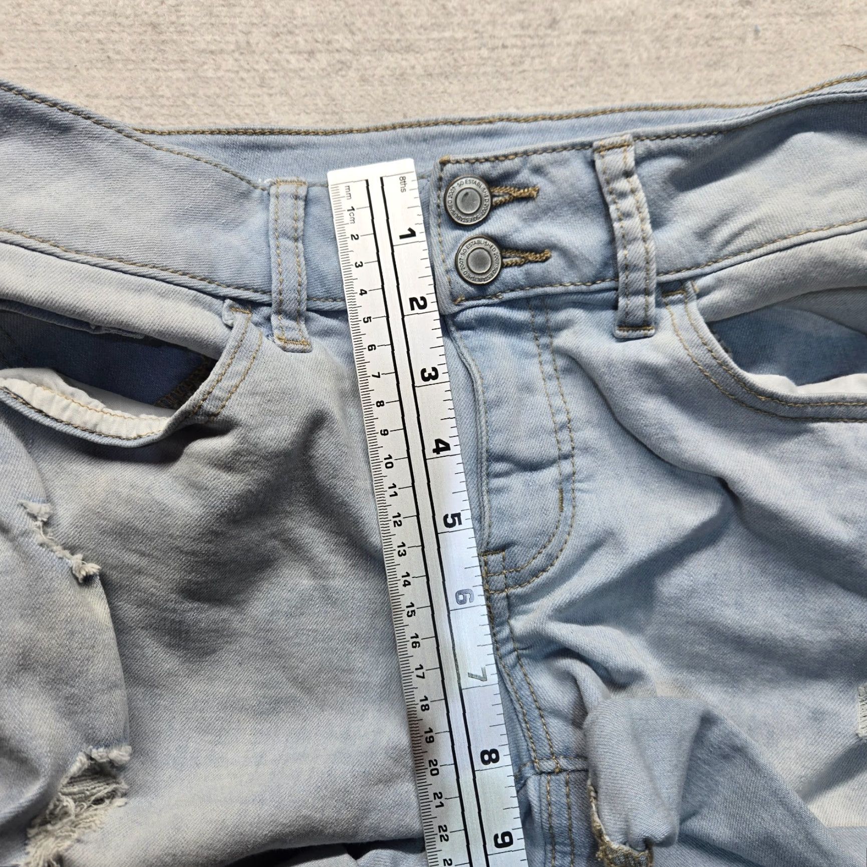 Denime SO Denim Blue Jean Shorts Low Rise Favorite Midi Denim Pants Adult Womens Size 9 Blue 90s? Size 30" / US 8 / IT 44 - 5 Thumbnail