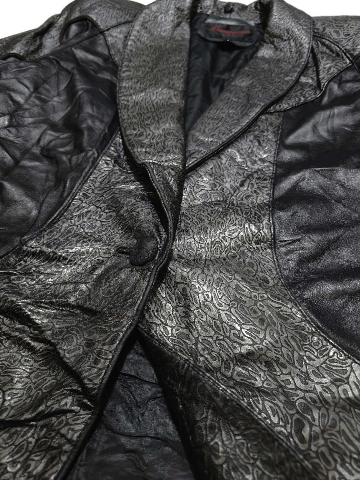 Other Vintage LUMINOUS Unique Design Motifs Leather Coat Jacket Size M / US 6-8 / IT 42-44 - 5 Thumbnail