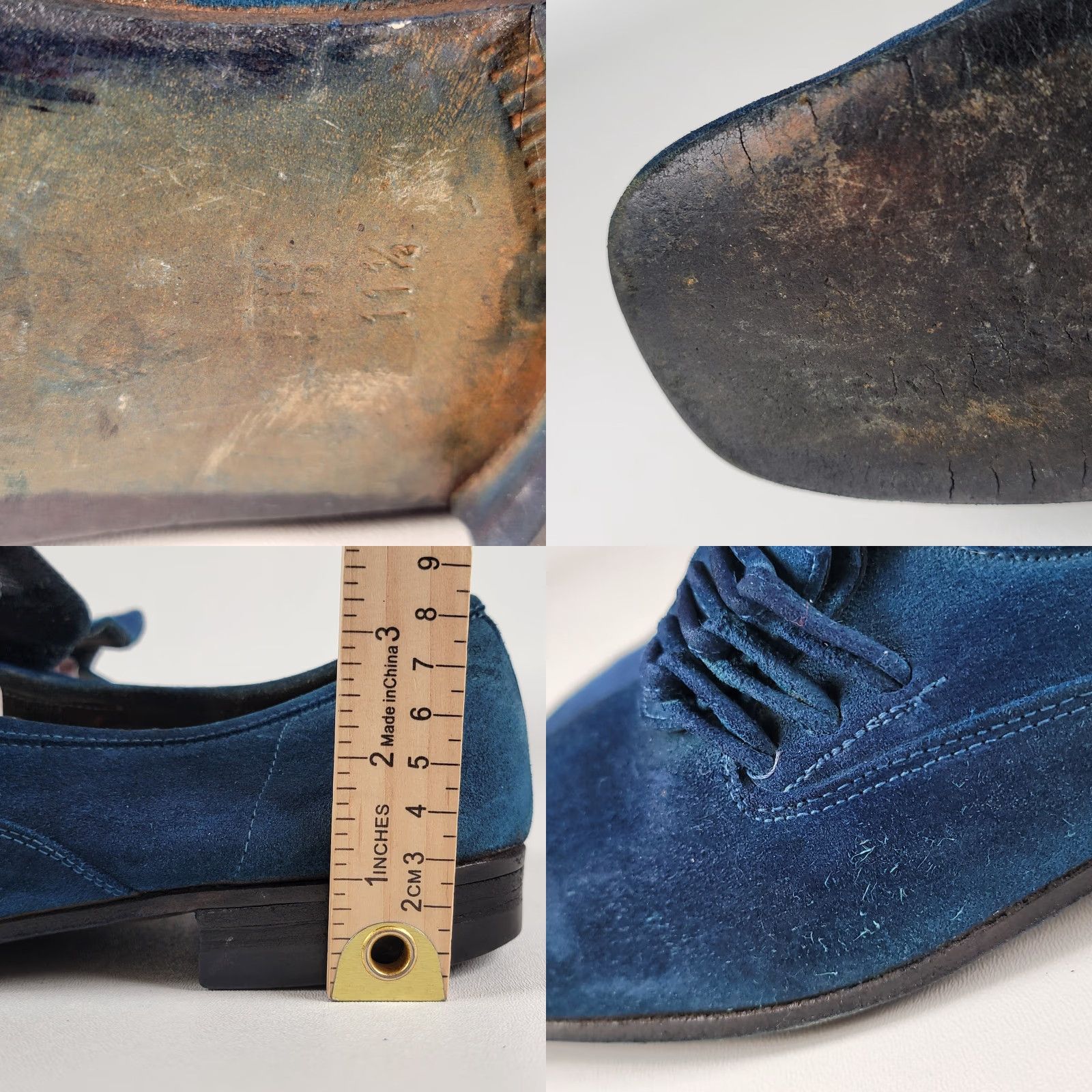 Vintage VINTAGE Blue Suede Loafers Men Size 11.5 Dress Slip On Pointed Toe Leather Lining Leather Upper Classic Size US 12 / EU 45 - 8 Thumbnail