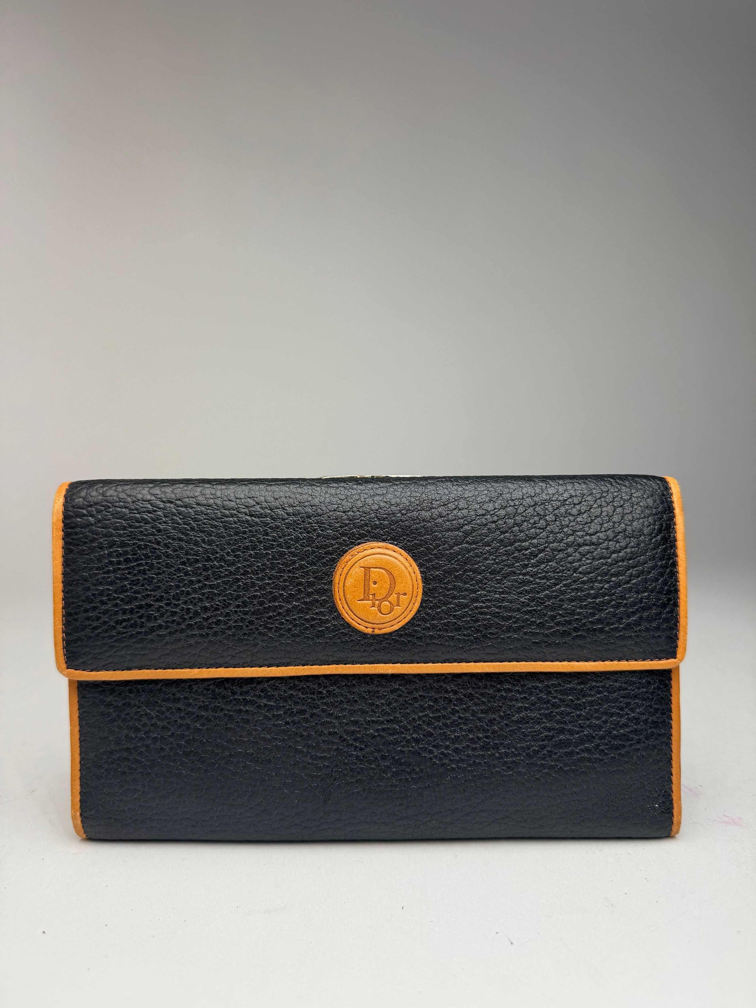 Dior Vintage Leather wallet black brown Size ONE SIZE - 1 Thumbnail