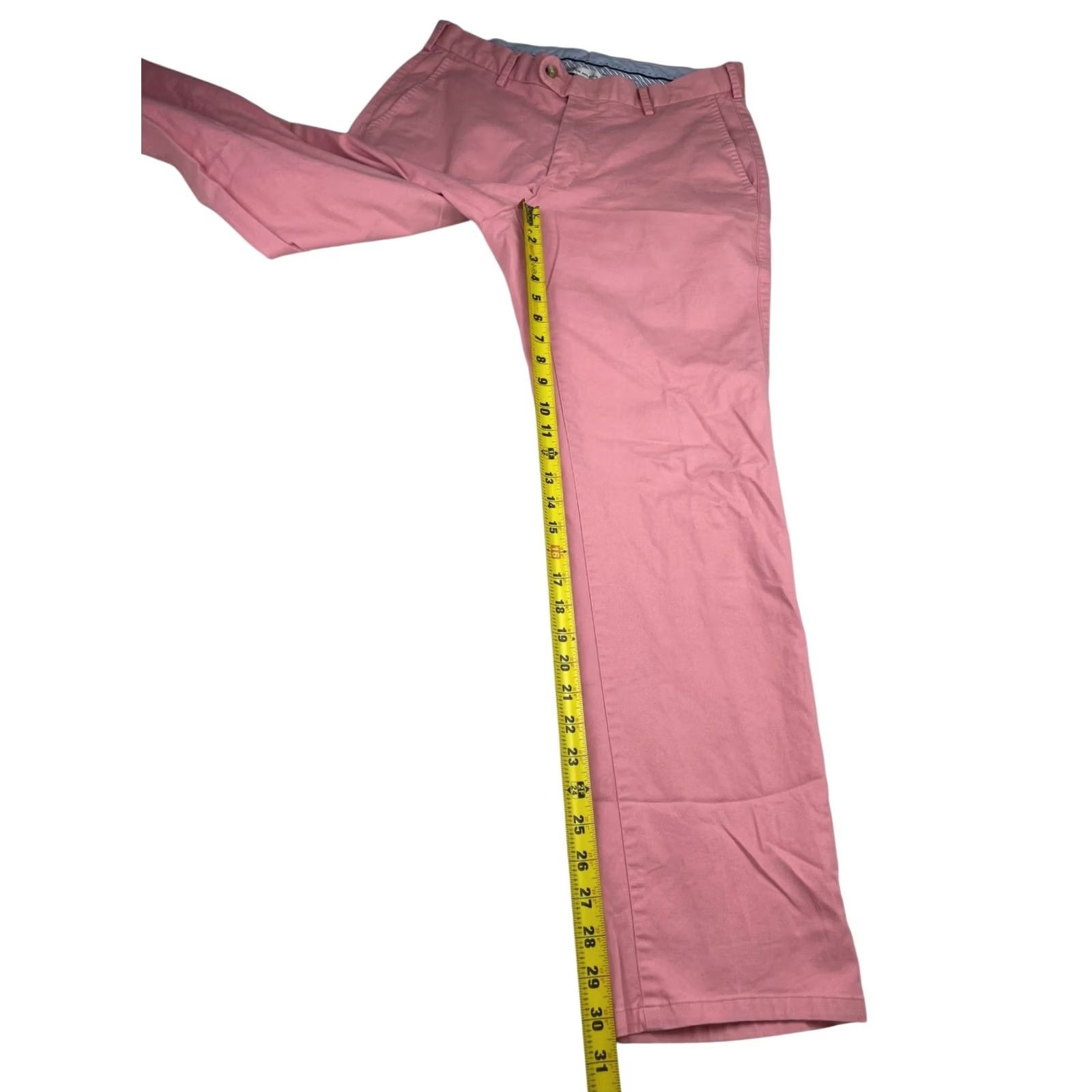 Peter Millar Peter Millar Men's Pink Cotton Stretch Chino Pants 32x32 Flat Front Casual Size US 32 / EU 48 - 7 Thumbnail