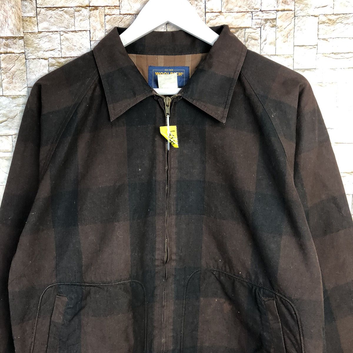 Woolrich Woolen Mills Wool Rich Dark Brown checkered vintage sweatwr jacket #A229 Size US M / EU 48-50 / 2 - 5 Thumbnail