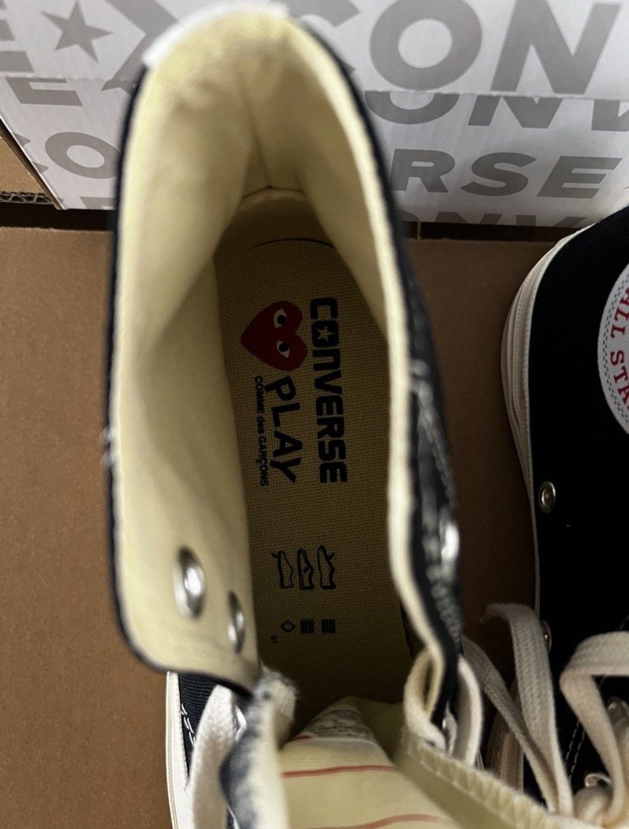 Comme des Garcons PLAY CDG x Converse Hi Chuck Taylor 70 Comme Des Gar Size US 6 / EU 39 - 3 Thumbnail