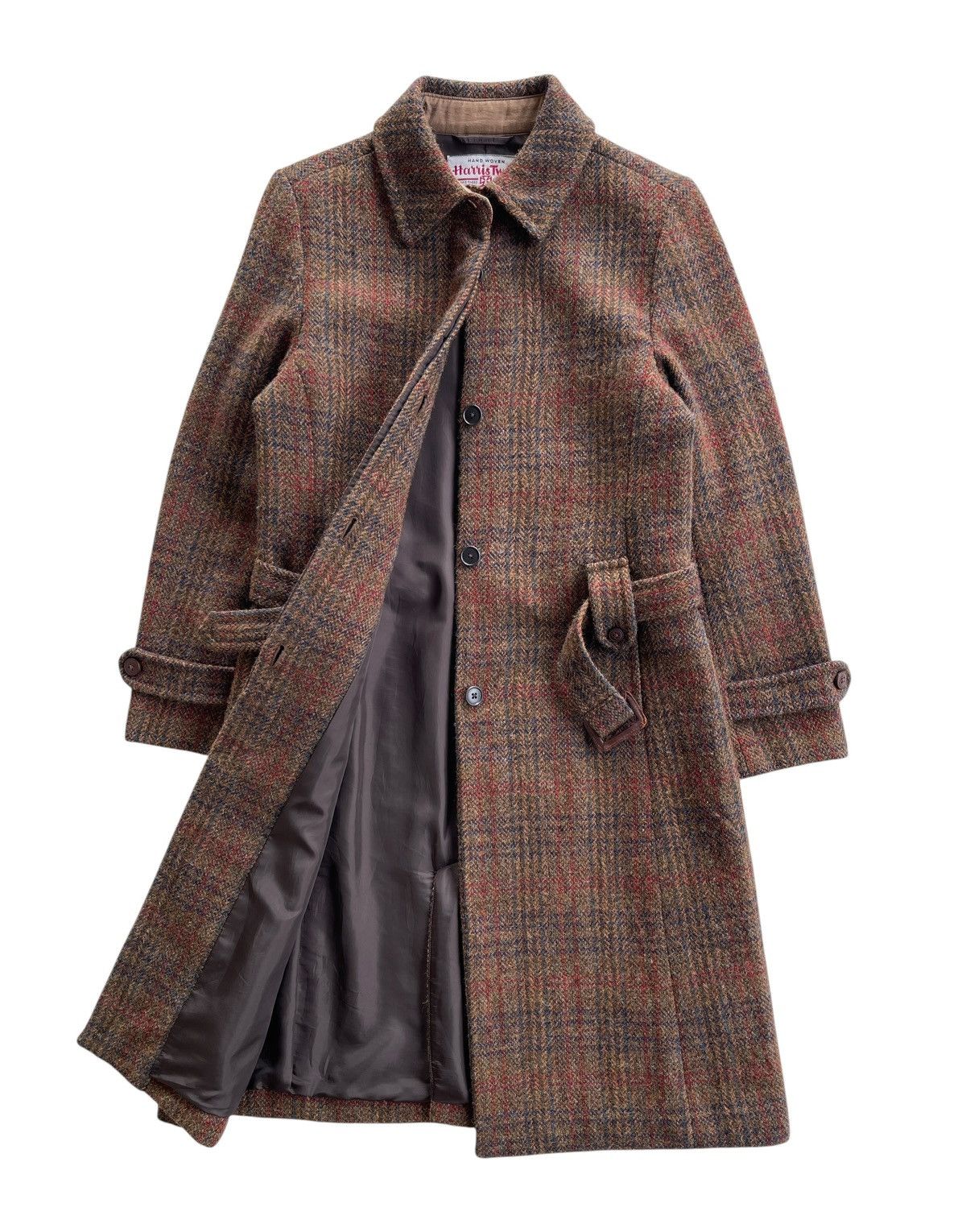Harris Tweed Harris Tweed Wool Checked Long Coat Size S / US 4 / IT 40 - 2 Thumbnail