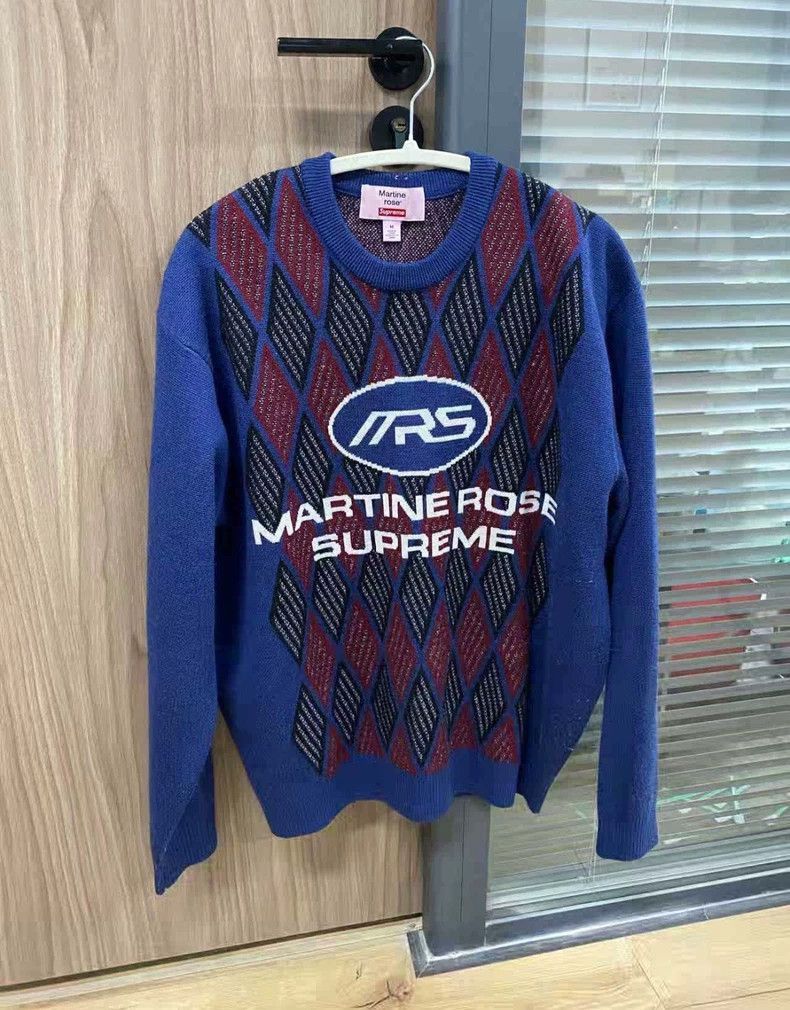 Martine Rose Martine Rose Supreme Blue Sweater with Logo Size US M / EU 48-50 / 2 - 1 Thumbnail