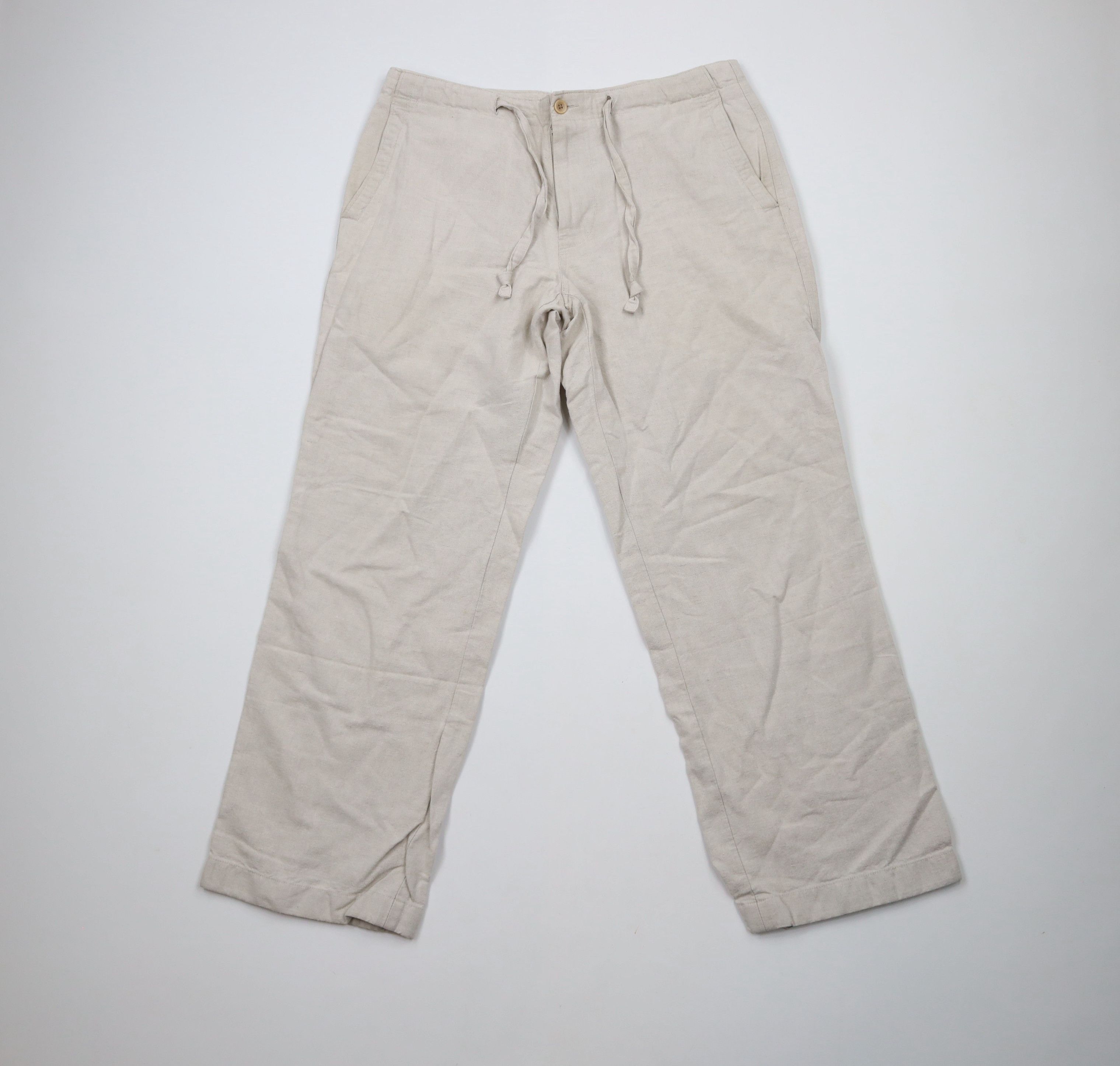 Vintage Vintage 90s Streetwear Wide Leg Harem Beach Pants Beige Size US 32 / EU 48 - 1 Thumbnail