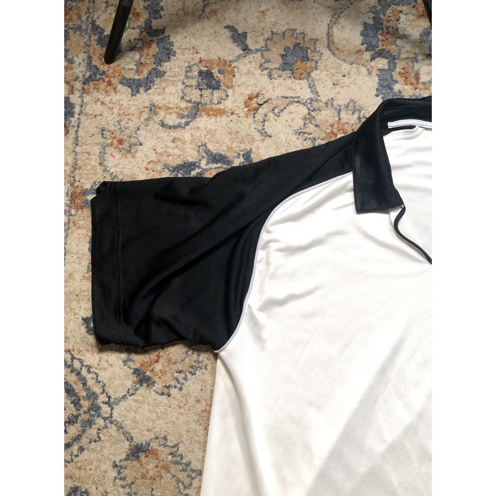 Nike VINTAGE Nike Team Sports V Neck Logo Polo Shirt Mens 2XL White Black Nike Dri-FIT Polo Size US XXL / EU 58 / 5 - 3 Thumbnail