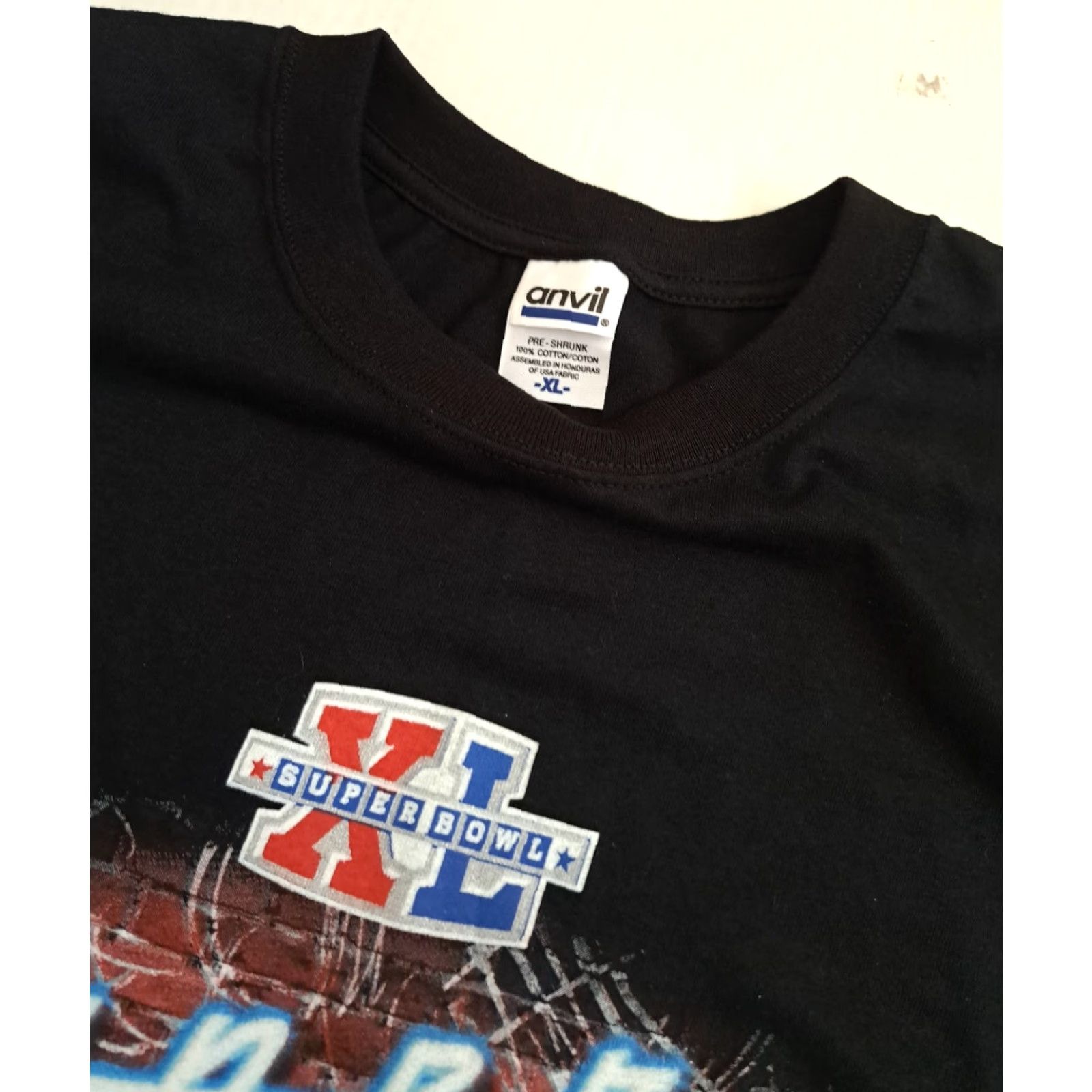 Anvil VINTAGE Super Bowl XL 2006 Detroit Michigan XL T-Shirt Anvil Unisex Adults Black Cotton Short Sleeve Crew Neck Football NFL 2000s XL Size US XL / EU 56 / 4 - 3 Thumbnail