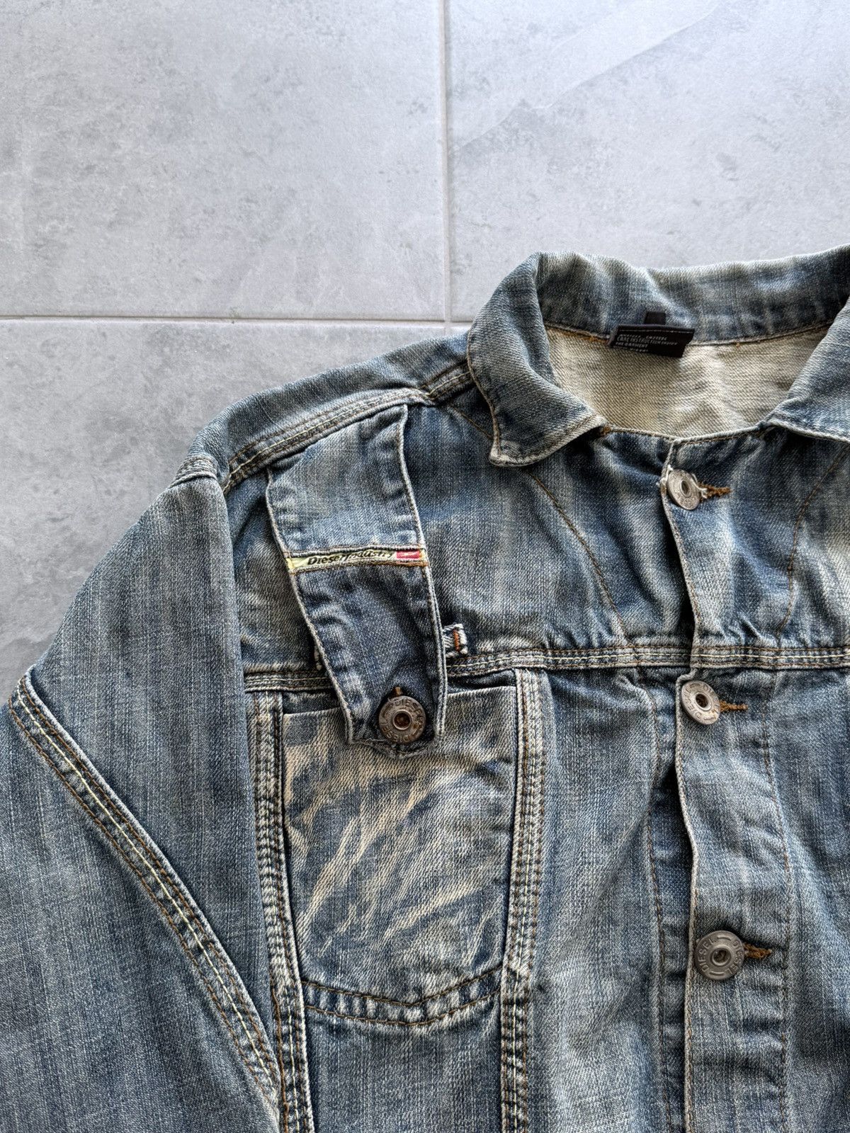 Diesel 00s Diesel Washed Faded Denim Jacket Size US M / EU 48-50 / 2 - 2 Thumbnail