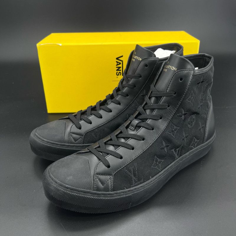Louis Vuitton Louis Vuitton Black Monogram High-Top Sneakers 0079 Size US 10 / EU 43 - 1 Thumbnail