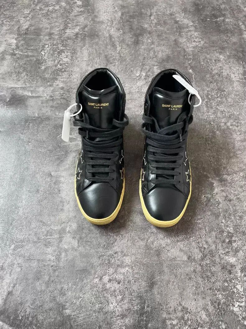Saint Laurent Paris Saint Laurent Paris Black Warrior Star High Top Sneakers Size US 9 / EU 42 - 2 Thumbnail