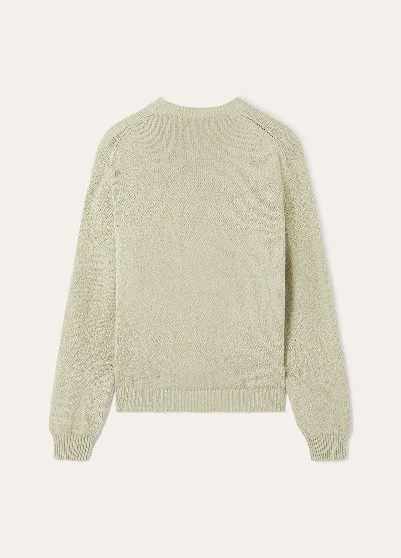 Loro Piana o1w1db10226 FAO9905 Meina Crewneck Sweater in Sage Green Size US XL / EU 56 / 4 - 6 Thumbnail