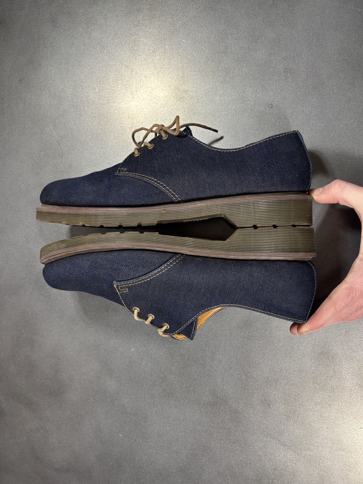 Dr. Martens F/W 2004 Doc Martens Denim Derby Boots Y2K Vintage Cagney 10 Size US 10.5 / EU 43-44 - 19 Thumbnail