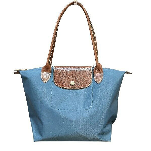 Longchamp Longchamp Le Pliage Nylon Leather Tote Bag Textile Tote Bag Duty Free For Usa in Blue, Women's