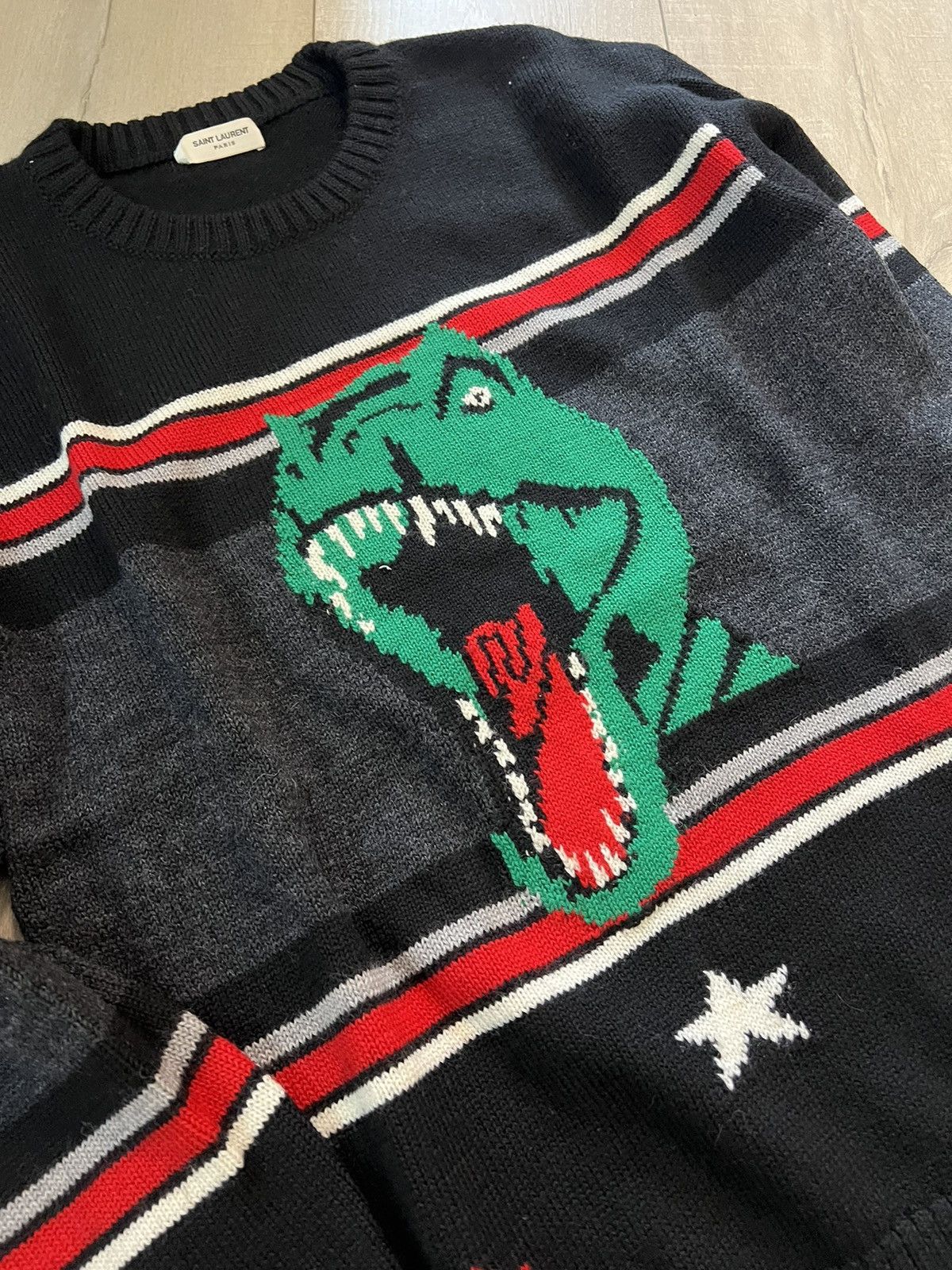 Hedi Slimane × Saint Laurent Paris 16SS T-Rex Jumper sz XS Size US XS / EU 42 / 0 - 3 Thumbnail