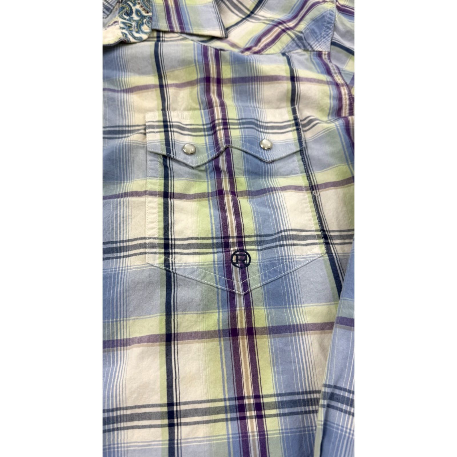 Roper Roper Shirt Mens Medium Colorful Plaid Western Double Chest Pockets Snap Button Shirt Size US M / EU 48-50 / 2 - 4 Thumbnail