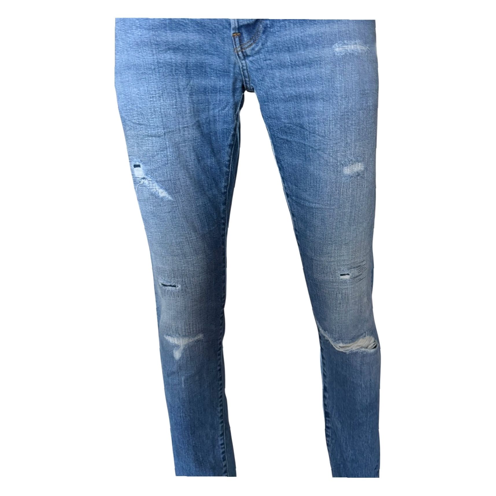 G-Star G-Star RAW 3301 Slim Jeans W30 L34 Blue Distressed Denim Button Fly Mens Jeans Size US 30 / EU 46 - 4 Thumbnail