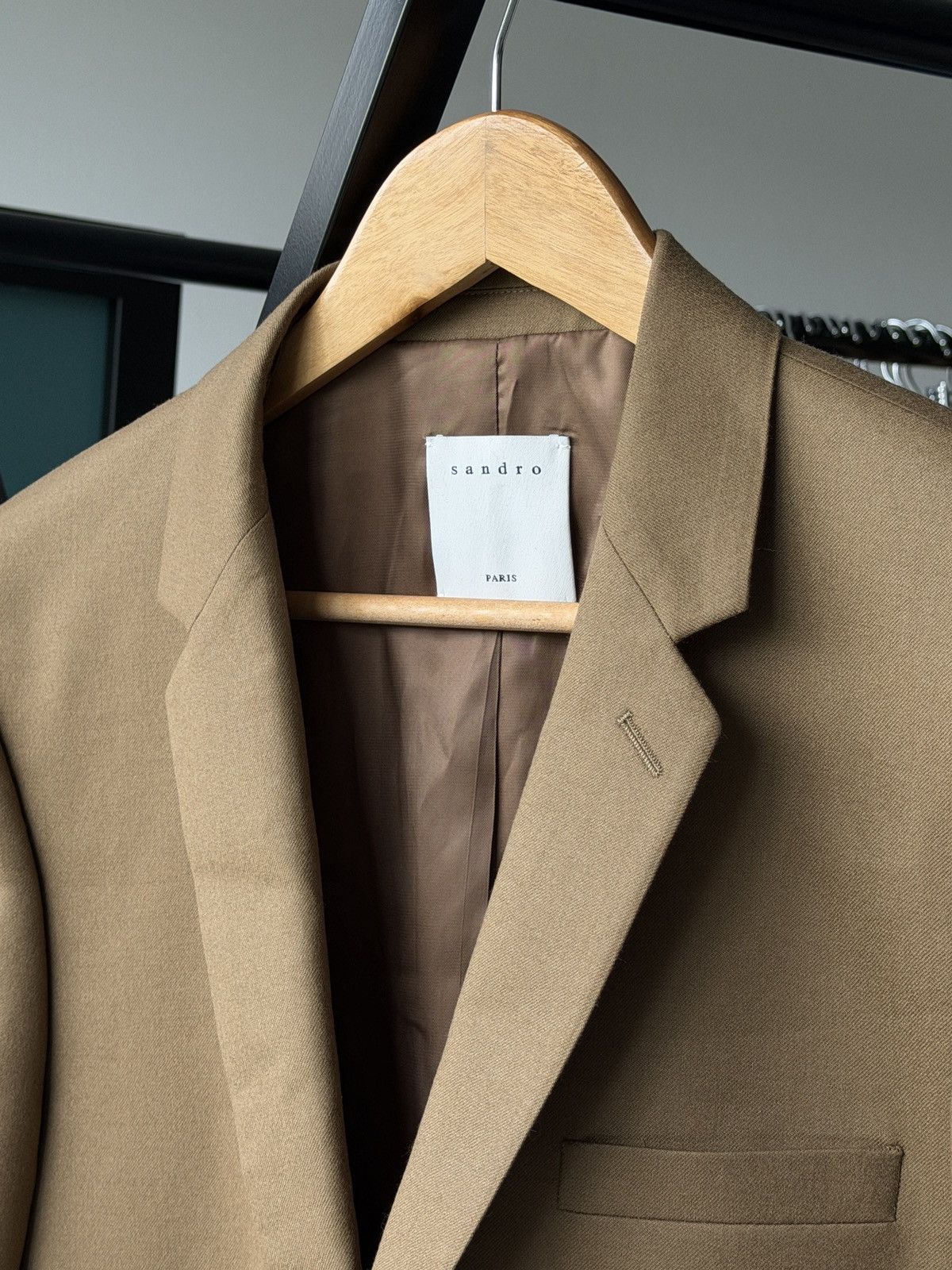 Sandro sandro Paris beige wool blazer jacket size 48 Size 48S - 4 Thumbnail