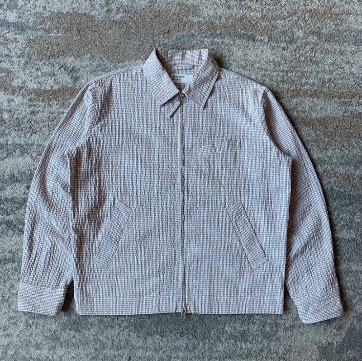 Universal Works Universal Works Gingham Seersucker Zip Jacket - Size M Size US M / EU 48-50 / 2 - 1 Thumbnail