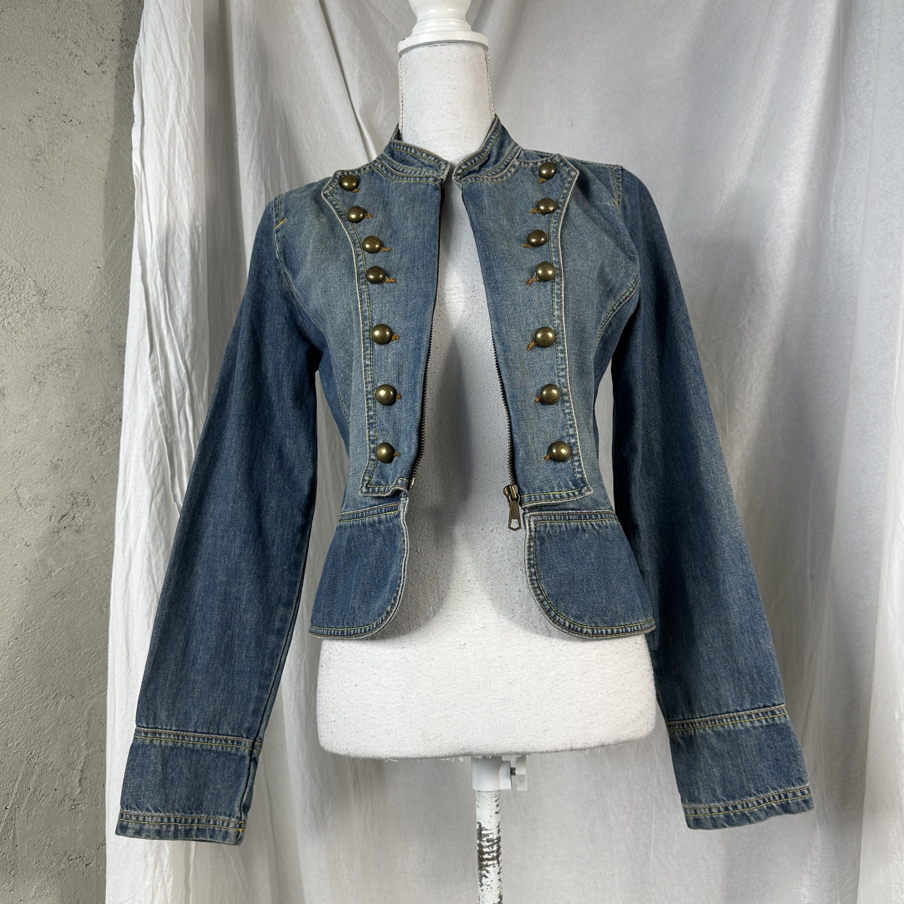 Vintage Vintage Denim Officer Military Styled 00S Jeans Jacket Size M / US 6-8 / IT 42-44 - 5 Thumbnail