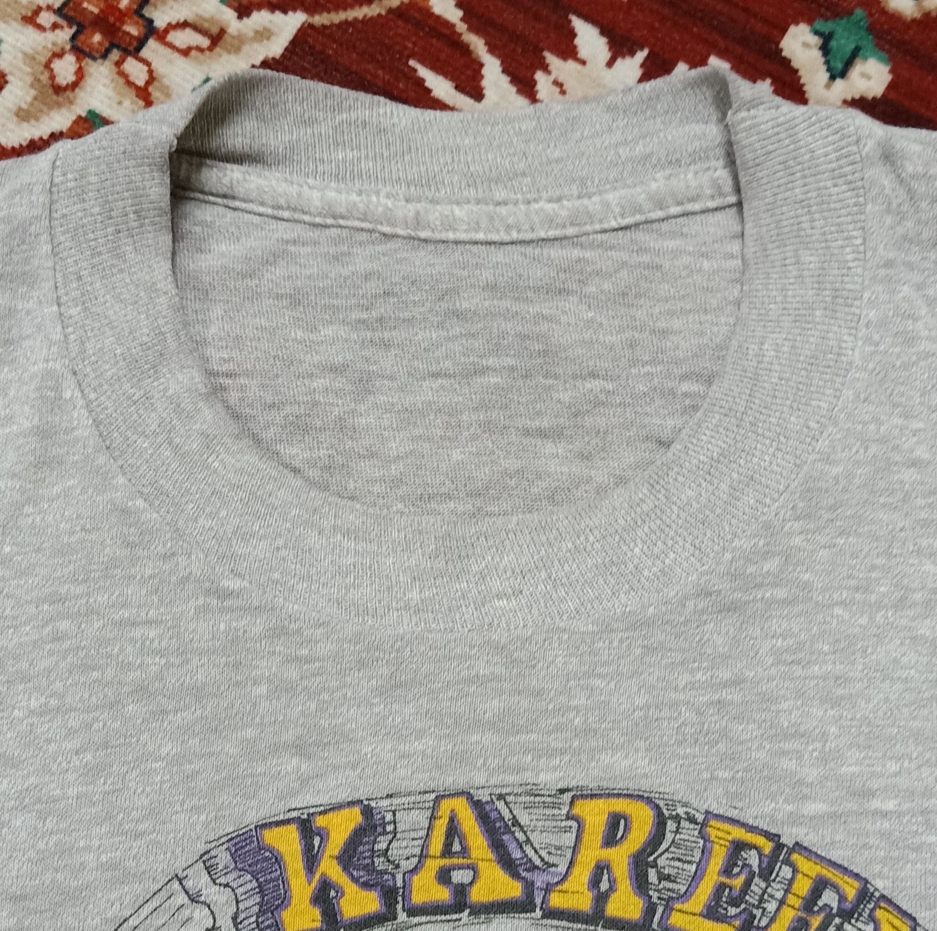NBA × Vintage Vintage 1980s Kareem Abdul Jabbar Lakers Caricature Tee Size US M / EU 48-50 / 2 - 4 Thumbnail