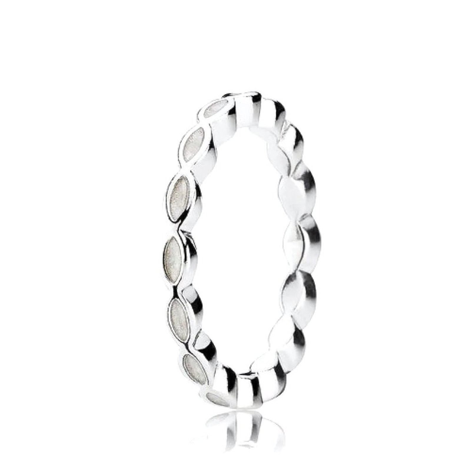 pandora PANDORA Faith Stackable Ring with White Enamel - 190884EN23 Size ONE SIZE - 1 Thumbnail