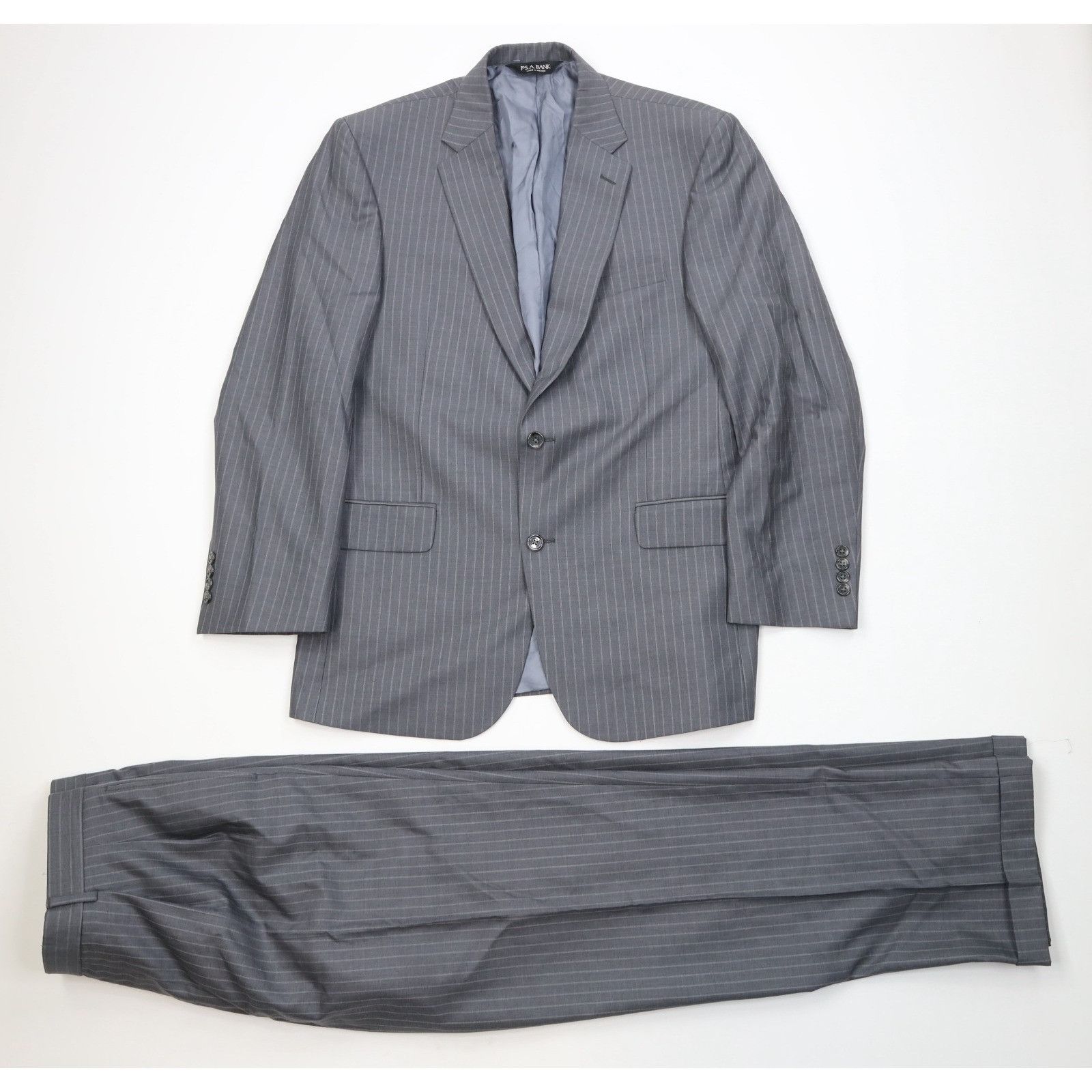 Jos. A. Bank Jos A Bank Signature 2 Piece Wool Silk Striped Suit Size 40R - 1 Thumbnail