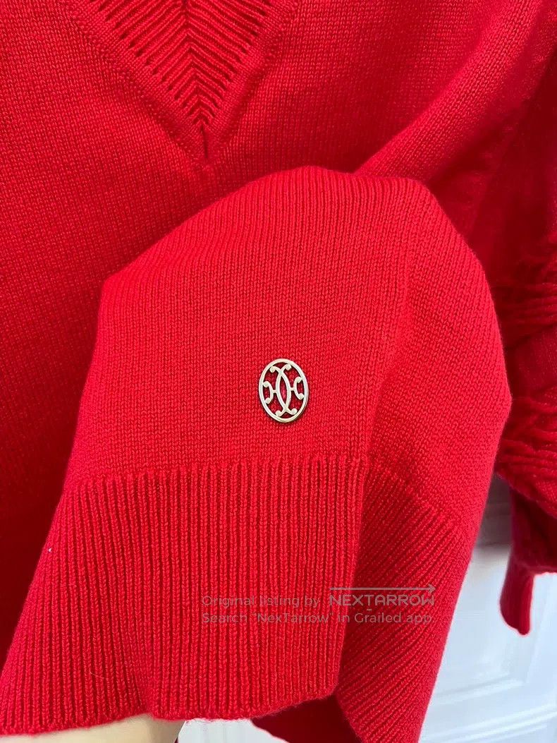 Hermes Hermes Red Cashmere Knit Top Size XXS / US 00 / IT 34 - 3 Thumbnail