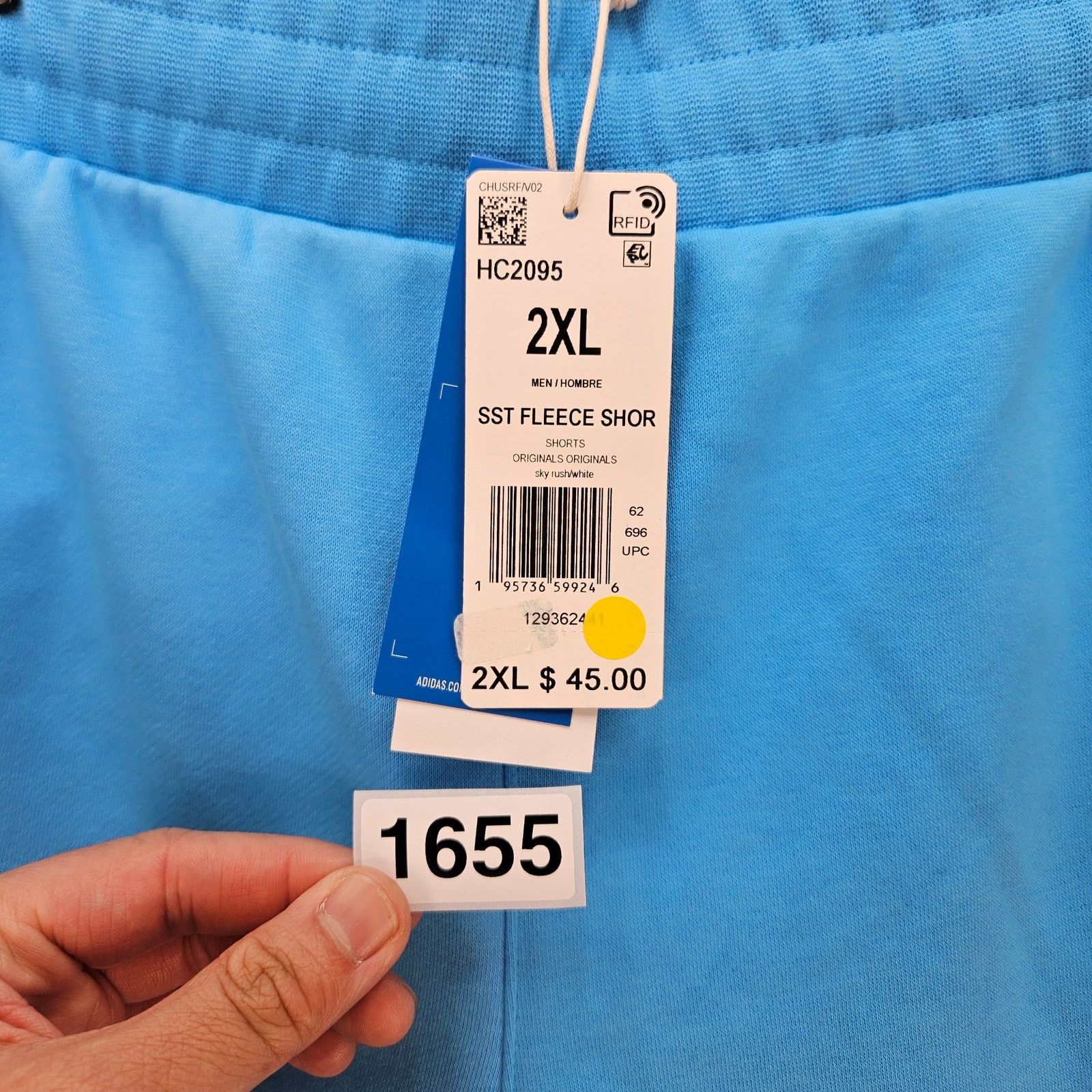 Adidas ADIDAS ORIGINAL MEN'S XXL BLUE WHITE NORTH CAROLINA FLEECE Size US 40 / EU 56 - 3 Thumbnail
