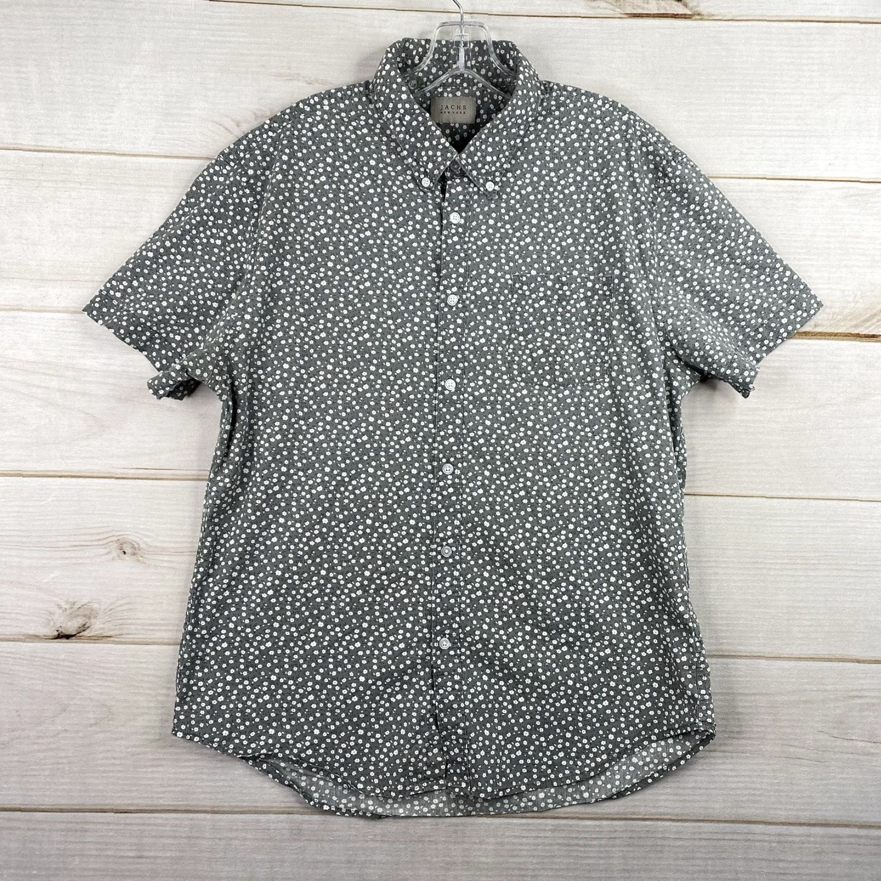 Sea New York JACHS New York Shirt Mens M Blue Floral Print Short Sleeve Button-Down Stretch Size US M / EU 48-50 / 2 - 2 Thumbnail