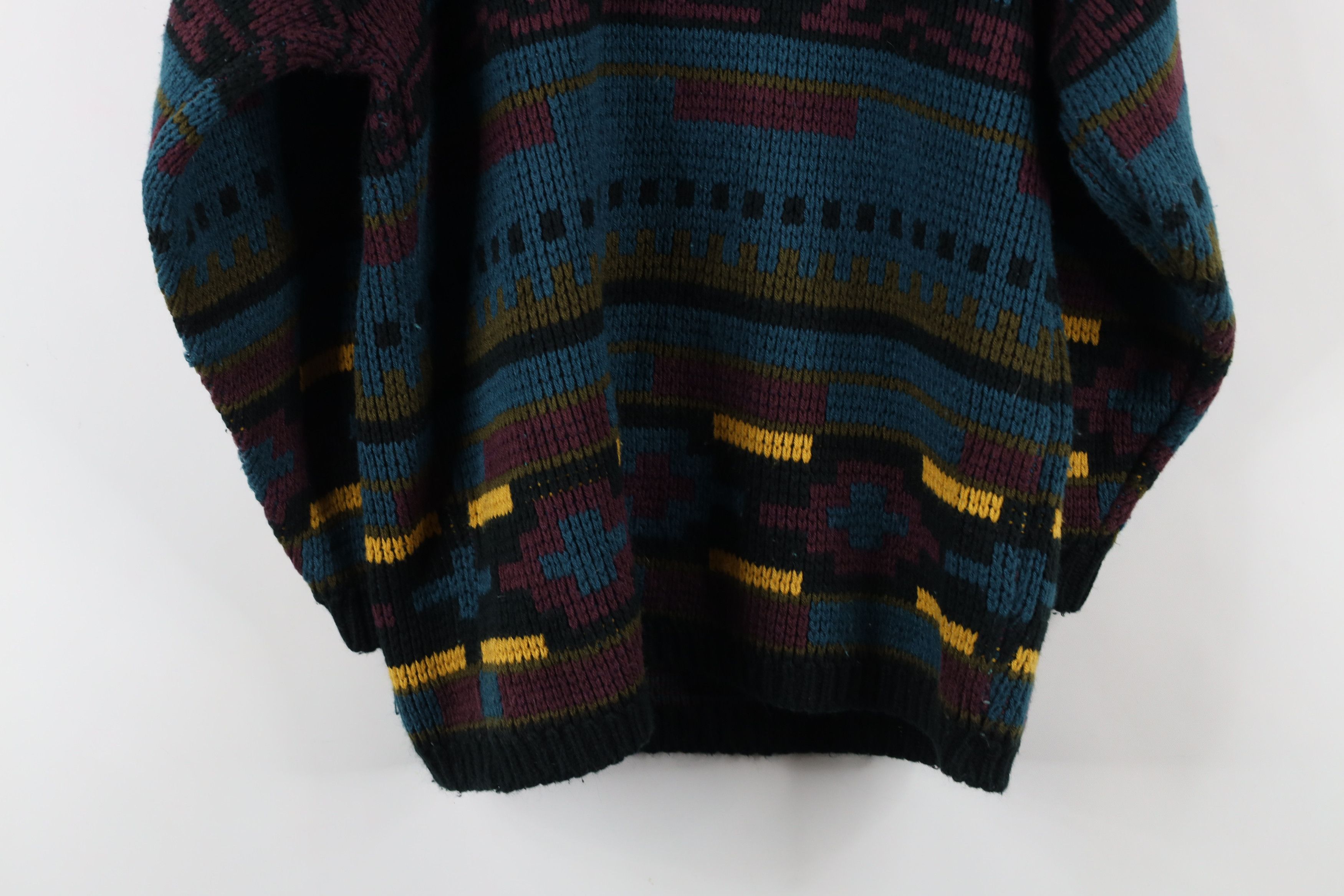 Vintage Vintage 90s Streetwear Rainbow Southwestern Knit Sweater Size L / US 10 / IT 46 - 10 Thumbnail