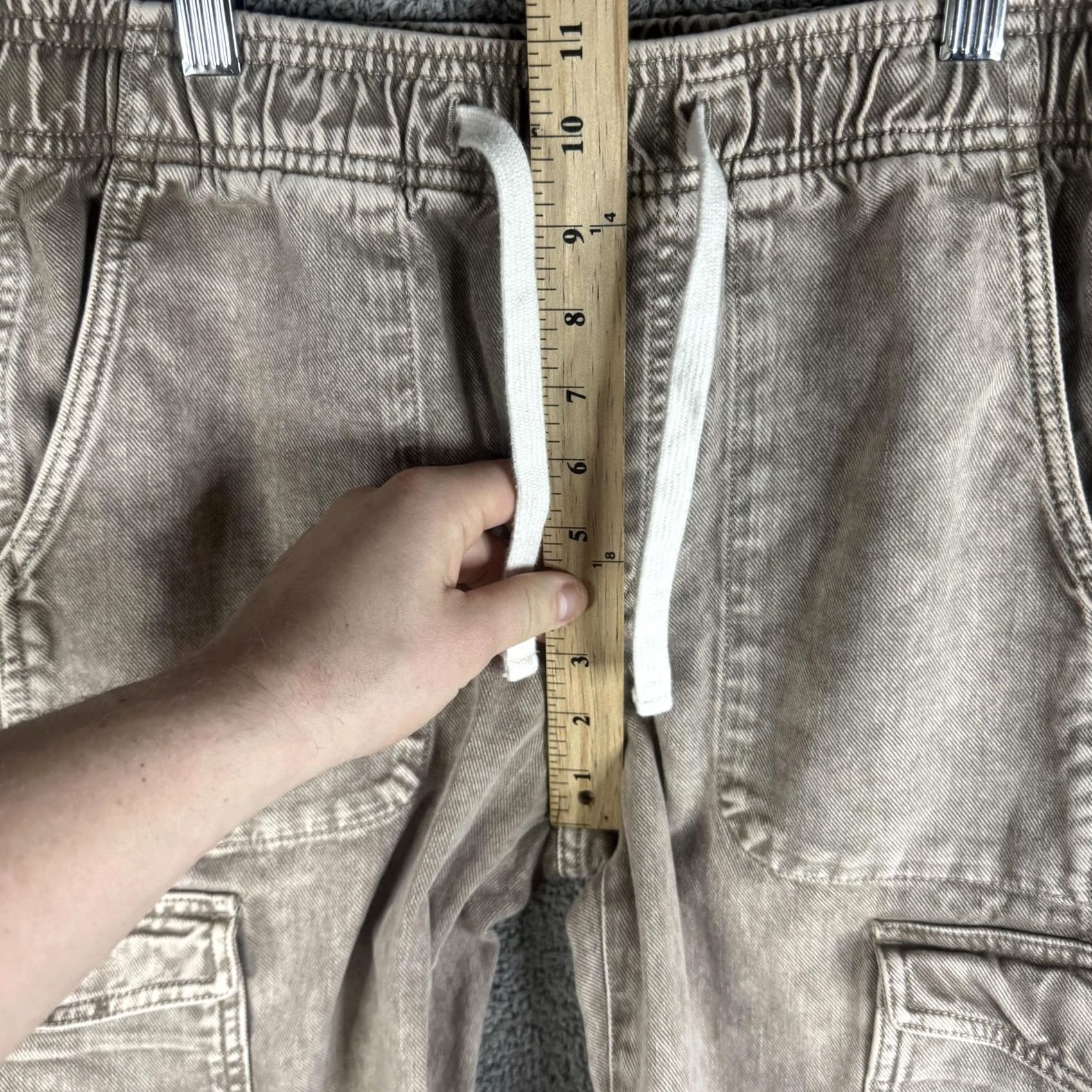 Gap GAP Jeans Womens XS Beige Stone Wash High Rise Relaxed Tapered Cargo Denim Pants Size 26" / US 2 / IT 38 - 7 Thumbnail