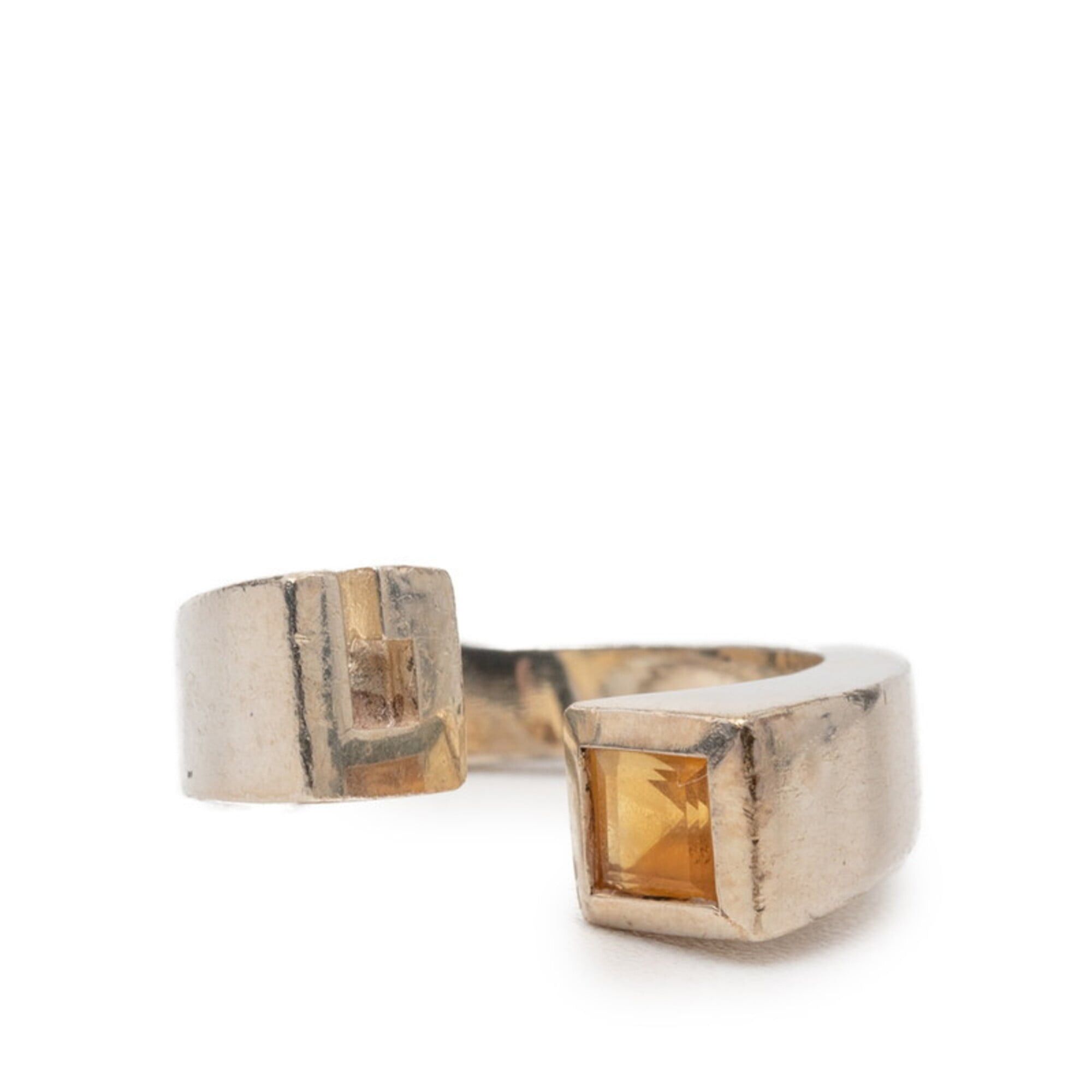 Gucci Gucci Spiral Ring, Silver, Yellow, SV925, Silver Stone, Women's, GUCCI Size ONE SIZE - 1 Thumbnail