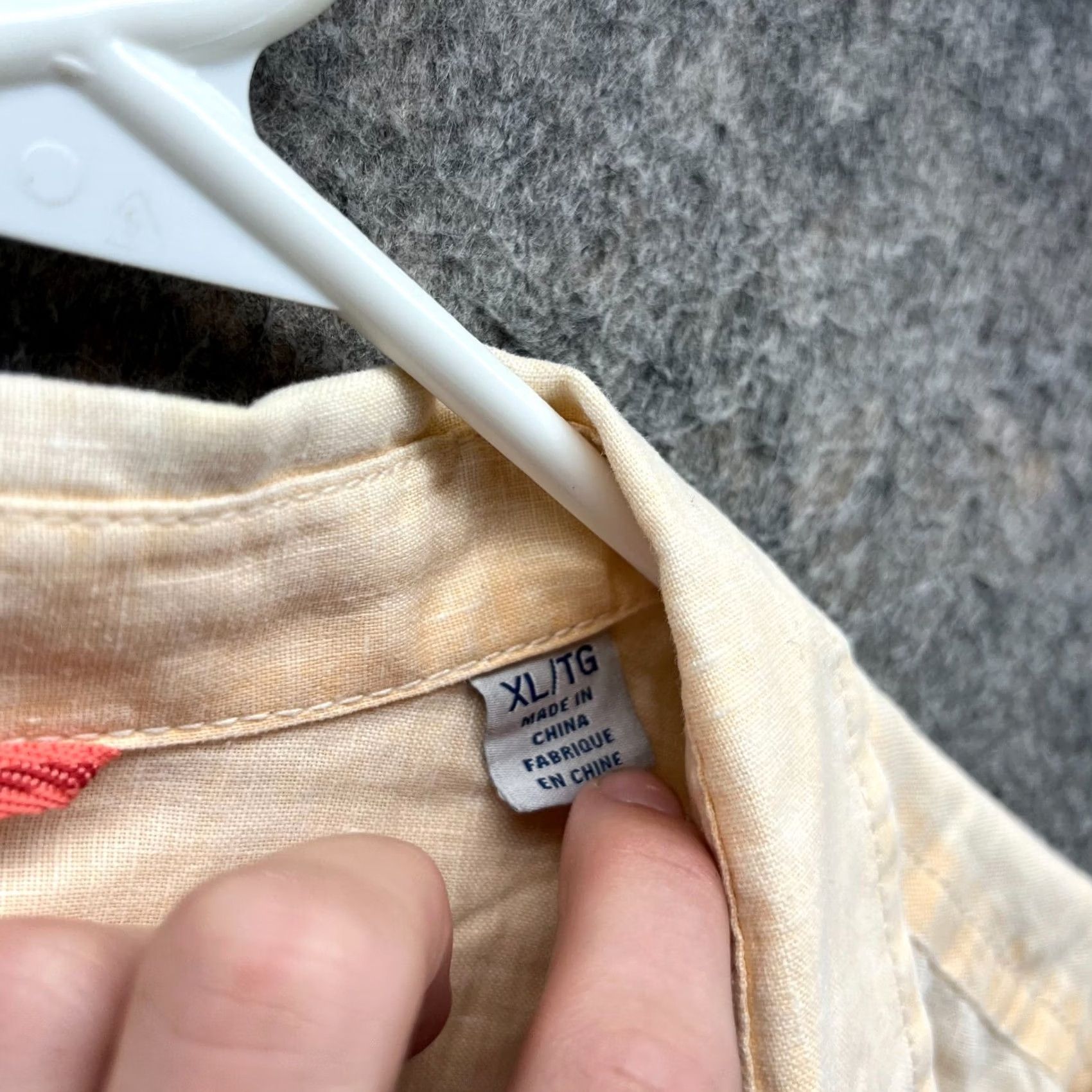 Tommy Bahama VINTAGE Tommy Bahama Shirt Men XL Orange Casual Button-Down Linen Solid Long Sleeve Size US XL / EU 56 / 4 - 4 Thumbnail
